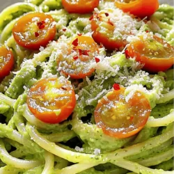 - 2 ripe avocados, pitted and peeled - 2 cloves garlic, minced - 1 tablespoon fresh lemon juice - 1/4 cup fresh basil leaves - 1/4 cup olive oil - Salt and pepper to taste - 12 oz spaghetti or your choice of pasta - 1/2 cup cherry tomatoes, halved - 1/4 cup grated Parmesan cheese (optional for garnish) - Crushed red pepper flakes (optional for a kick) For this creamy avocado pasta, use two ripe avocados. Ripe avocados make the dish smooth and rich. You need two cloves of garlic for flavor. The garlic adds a nice kick without being too strong. One tablespoon of fresh lemon juice brightens the dish up. It helps balance the creaminess of the avocados. You will also need 1/4 cup of fresh basil leaves. Basil adds a fresh herbal taste. The olive oil, also at 1/4 cup, gives the sauce a silky texture. Salt and pepper are essential for seasoning, so adjust to your taste. I recommend using 12 ounces of spaghetti or any pasta you like. If you want a lighter option, use zucchini noodles. The 1/2 cup of cherry tomatoes adds color and sweetness. Finally, if you enjoy cheese, sprinkle 1/4 cup of grated Parmesan on top. For some heat, add crushed red pepper flakes as needed. Feel free to swap ingredients. For a vegan version, leave out the cheese. You can also add nuts or seeds for a crunchy bite. This recipe is flexible and fun to make! Check out the Full Recipe for more details. Start by boiling a large pot of salted water. Once boiling, add 12 oz of spaghetti. Cook the pasta until it's al dente, usually around 8 to 10 minutes. This means the pasta should be firm yet tender. As the pasta cooks, stir it occasionally to prevent sticking. Once done, reserve about half a cup of the pasta water. Then, drain the rest of the water, and set the pasta aside. While the pasta cooks, it's time to make the sauce. Take 2 ripe avocados, 2 cloves of minced garlic, 1 tablespoon of fresh lemon juice, 1/4 cup of basil leaves, and 1/4 cup of olive oil. Put these in a food processor or blender. Blend everything until it's smooth and creamy. If it’s too thick, add a splash of the reserved pasta water. This will help reach the right consistency. Now, combine the hot pasta with the creamy avocado sauce in a large bowl. Start adding the reserved pasta water bit by bit until the sauce coats the pasta evenly. Toss in the halved 1/2 cup of cherry tomatoes gently. Finally, season to taste with salt and pepper. You can serve your delicious creamy avocado pasta immediately. If you want, sprinkle with grated Parmesan cheese and crushed red pepper flakes for a little kick. For the complete process, check the Full Recipe. To get that dreamy, creamy texture in your avocado pasta, start with ripe avocados. A ripe avocado feels slightly soft when you press it. If it's hard, wait a few days. Once you have ripe avocados, blend them until smooth. If the sauce is too thick, add pasta water. This water has starch, which helps the sauce cling to the pasta. To boost flavors, you can add herbs and spices. Fresh parsley or cilantro works great. A pinch of garlic powder can add depth. For a bit of heat, sprinkle in some crushed red pepper. When you serve the pasta, add halved cherry tomatoes for color. Grating fresh Parmesan cheese on top adds a lovely finish. This makes your dish not only tasty but also beautiful. {{image_2}} You can make creamy avocado pasta even better by adding proteins. Here are some great options: - Chicken: Cooked and diced chicken adds heartiness. - Shrimp: Lightly sautéed shrimp brings a nice flavor. - Chickpeas: For a plant-based choice, add canned chickpeas. They boost protein and are easy to use. These proteins mix well with the creamy sauce. They also make the meal more filling and nutritious. To make a vegan version, replace Parmesan cheese with nutritional yeast. It gives a cheesy taste without dairy. Use gluten-free pasta like brown rice or quinoa pasta. These options are tasty and safe for gluten-free diets. This way, everyone can enjoy creamy avocado pasta, no matter their dietary needs. Experimenting with different spices can take your dish to new heights. Consider adding: - Garlic powder: For extra garlic flavor. - Cumin: Adds warmth and depth. - Crushed red pepper flakes: For a spicy kick. You can also try different cheeses. Feta or goat cheese can give a tangy twist. Each change brings a new taste experience. Enjoy exploring these flavor profiles! After you make creamy avocado pasta, you may have leftovers. Storing them right keeps them tasty. Place any leftover pasta in an airtight container. This helps keep it fresh. Store it in the fridge. It will stay good for about 2 days. For the best flavor, eat it soon. To keep the sauce fresh, put it in a separate container. Make sure to seal it tightly. This helps prevent browning. You can also add a splash of lemon juice on top. This adds flavor and keeps the color bright. If you want to save the avocado sauce for later, freezing is an option. First, pour the sauce into a freezer-safe bag. Squeeze out the air before sealing. This helps prevent freezer burn. The sauce can last up to 3 months in the freezer. When you’re ready to eat, thaw the sauce in the fridge overnight. To reheat, warm it gently in a pan. Add a bit of water or olive oil to adjust the texture. Stir until it’s smooth and creamy again, just like the first time. Yes, you can use frozen avocados. However, they may change in texture. Frozen avocados tend to become mushy when thawed. If you don't mind a softer sauce, go ahead. Make sure to thaw them in the fridge overnight for best results. To keep your avocado fresh, use lemon juice. The acidity helps slow down browning. Cover the dish tightly with plastic wrap or a lid. This keeps air out and preserves color. You can also store it in an airtight container for extra freshness. This pasta pairs well with a simple side salad. You might try a fresh green salad with lemon vinaigrette. Grilled vegetables also make a great side. For added protein, consider serving grilled chicken or shrimp. Reheat the pasta gently on low heat. Add a splash of olive oil or pasta water. This helps keep the sauce creamy. Stir often to avoid sticking. You can also microwave it, but cover it to retain moisture. Avocados are rich in healthy fats. They provide fiber and vitamins like E and K. This dish is also low in carbs if you use zucchini noodles. The healthy fats help your body absorb nutrients better. Plus, avocados support heart health and can lower cholesterol. This blog post covered crafting a delicious creamy avocado pasta. You learned about the key ingredients, how to prepare everything, and tips for great flavor. You also saw variations and storage tips to keep your meal fresh. In my experience, using ripe avocados makes all the difference. Experiment with flavors and have fun in your kitchen. Your creamy avocado pasta journey can lead to tasty meals that impress anyone!