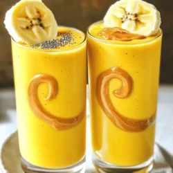 - 2 ripe bananas, frozen - 2 tablespoons natural peanut butter - 1 cup almond milk (or any milk of choice) - 1 tablespoon honey or maple syrup (optional) - 1 tablespoon chia seeds (for added nutrition) - ½ teaspoon vanilla extract - A pinch of cinnamon - Ice cubes (optional, for a thicker texture) This recipe is simple and quick. You can make it in just five minutes. The main ingredients are bananas and peanut butter, which blend well together. A serving of this smoothie has about 300 calories. You get around 10 grams of protein and 15 grams of fat. The carbs come in at about 40 grams. Bananas are rich in potassium and vitamins. They help with digestion and provide energy. Peanut butter adds healthy fats and protein. It keeps you full and satisfied. Together, they make a great snack or meal. For a full recipe, check out the detailed instructions above. Start by gathering all your ingredients. You will need: - 2 ripe bananas, frozen - 2 tablespoons natural peanut butter - 1 cup almond milk (or any milk of choice) - 1 tablespoon honey or maple syrup (optional) - 1 tablespoon chia seeds (for added nutrition) - ½ teaspoon vanilla extract - A pinch of cinnamon - Ice cubes (optional, for a thicker texture) If your bananas are not frozen, peel them and cut them into pieces. Lay the pieces on a plate or a baking sheet. Place them in the freezer for at least 2 hours. This will help make your smoothie creamy. Once your bananas are frozen, it’s time to blend. In a blender, combine the frozen banana pieces, peanut butter, almond milk, chia seeds, vanilla extract, and a pinch of cinnamon. If you like a bit of sweetness, add honey or maple syrup at this point. Blend everything on medium speed until it becomes smooth. If you want a thicker smoothie, add a few ice cubes and blend again until they are crushed and mixed well. Taste the smoothie. If it needs more sweetness, add a little more honey or maple syrup. Blend again briefly to combine. Pour the smoothie into tall glasses. For a nice touch, sprinkle some chia seeds on top. You can also add a slice of banana on the rim of each glass. Drizzle a little extra peanut butter on top for a delicious finish. This makes your smoothie look as good as it tastes! To make your smoothie thicker, use frozen bananas. Frozen fruit adds creaminess. If you want a thinner smoothie, add more almond milk. You can also blend in ice cubes for a thicker texture. Using fresh bananas works too, but they won’t be as creamy. If you choose fresh, add ice cubes to cool it down. Try adding a scoop of cocoa powder for a chocolate twist. You can also mix in a tablespoon of yogurt for tanginess. For a fruity kick, blend in berries or mango. Besides cinnamon, consider using nutmeg or ginger for a warm spice. A dash of vanilla can also brighten the taste. For the best results, use a high-speed blender. Brands like Vitamix or Ninja work wonders. They crush ice and blend ingredients smoothly. You will need measuring cups for accuracy. A good set of measuring spoons helps too. Use a tall glass or mason jar for serving to show off your smoothie! {{image_2}} You can easily boost your smoothie with extra protein. Adding protein powder is a great choice. This makes it great for post-workout recovery. Just stir in a scoop before blending. You can also use yogurt or silken tofu. Both options add creaminess and protein. Greek yogurt works well for a tangy taste. Silken tofu offers a smooth texture without altering flavor. Mixing in other fruits can change your smoothie game. Try berries like strawberries or blueberries for a fresh twist. They add a pop of color and flavor. You can also create a tropical version. Add pineapple or mango for a sunny, fruity delight. These fruits blend well with bananas and peanut butter. You can be creative and mix multiple fruits for fun flavor combos. If you need gluten-free options, you are in luck. This smoothie is naturally gluten-free. Just ensure your peanut butter is gluten-free. For a vegan alternative, skip the honey and use maple syrup. You can also adjust it for low-carb or keto diets. Use unsweetened almond milk and skip the honey. This keeps the smoothie delicious while fitting your diet. To store your Banana Peanut Butter Smoothie, pour it into a clean, airtight container. Place it in the fridge right away. It stays fresh for up to 24 hours. After that, it may lose some of its creamy texture. Give it a good shake before drinking if it separates. If you have leftover smoothie, you can freeze it. Use ice cube trays or freezer-safe containers. Pour the smoothie into the trays, filling each compartment. Freeze for up to 3 months. When ready to enjoy, transfer cubes to the fridge overnight or blend them straight from the freezer for a quick treat. Keep your ingredients safe to eat. Wash your bananas and other fruits well before use. Store peanut butter in a cool, dry place to prevent spoilage. Make sure to check expiration dates on all items. When blending, keep your workspace clean to avoid cross-contamination. You can easily make this smoothie without dairy. Use non-dairy milk like almond, oat, or coconut milk. Each choice adds unique flavors. I love almond milk for its light nutty taste. If you want creaminess, try coconut milk. It adds a rich texture. You can also use water or juice, but they may change the taste. Yes, you can meal prep these smoothies! Make them in advance and store them in the fridge. Use glass jars with tight lids to keep them fresh. Smoothies are great for breakfast or a snack. Just remember to shake or stir them before drinking. For best taste, drink within 1-2 days. If you want to freeze them, pour them into ice cube trays. Blend the cubes later for a quick treat. Absolutely! This smoothie is perfect for kids. The sweet taste of bananas and peanut butter is a hit. You can adjust the sweetness by adding less honey or syrup. If kids don’t like peanut butter, try almond or sunflower butter instead. For a fun twist, add a handful of spinach or berries. This way, you sneak in some extra nutrition while keeping the flavor delicious. In this article, we explored how to make a tasty Banana Peanut Butter Smoothie. We covered the ingredients you need, how to blend them perfectly, and even tips for flavor and consistency. I shared ways to store your smoothies and options for different diets. Remember, smoothies are easy to make and fun to tweak. Enjoy experimenting with new flavors and keep your health goals in mind. A good smoothie can fuel your day and delight your taste buds!