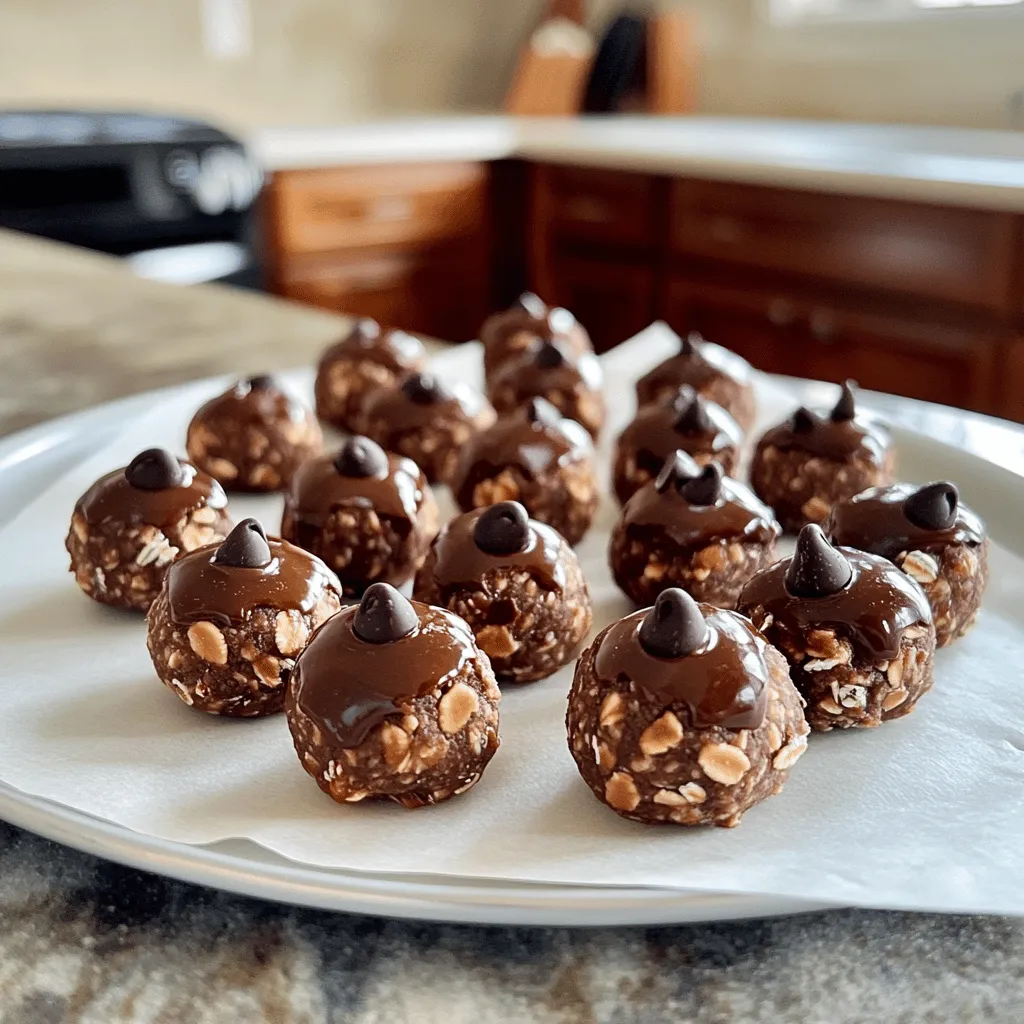 To make Peanut Butter Chocolate Energy Bites, you need just a few simple ingredients: - 1 cup rolled oats - 1/2 cup natural peanut butter - 1/3 cup honey or maple syrup - 1/4 cup mini chocolate chips - 1/4 cup ground flaxseed (optional) - 1/2 teaspoon vanilla extract - Pinch of salt These ingredients work together to create a tasty and healthy snack. Peanut Butter Chocolate Energy Bites are not just delicious; they also pack a nutritional punch. Each bite offers a good balance of calories, protein, and carbs. Here’s a quick overview: - Calories: About 100 calories per bite (depending on the size). - Protein: Around 3-4 grams per bite. - Carbohydrates: About 10-12 grams per bite. These bites contain vitamins and minerals from the oats, peanut butter, and flaxseed. You get fiber, protein, and healthy fats, which all support your health. The oats provide energy and help maintain your blood sugar levels. Peanut butter gives you protein and healthy fats, while flaxseed adds omega-3 fatty acids, which are good for your heart. Eating these energy bites can help you feel full and satisfied. They are a great choice for a quick snack before or after exercise. You can enjoy them anywhere, whether at home, work, or on the go. For the full recipe, check out the detailed instructions above. Enjoy making these tasty bites for a boost of energy! To make Peanut Butter Chocolate Energy Bites, start by mixing the dry and wet ingredients. In a large bowl, combine the rolled oats, ground flaxseed, and a pinch of salt. Mix these dry ingredients well, so you avoid clumps. Next, in a separate bowl, whisk together the natural peanut butter, honey or maple syrup, and vanilla extract until smooth. This step creates a creamy base for your bites. Pour the peanut butter mixture into the dry ingredients. Use a spatula or your hands to fold everything together until fully combined. Now, gently fold in the mini chocolate chips. Make sure they are evenly spread throughout the mixture. Once the mixture is combined, chill it in the refrigerator for about 30 minutes. This makes the mixture easier to handle when rolling into balls. After chilling, it’s time to roll the energy bites. Use your hands to take small amounts of the mixture and roll them into balls about 1 inch in diameter. This size is perfect for a quick snack. Place the energy bites on a parchment-lined plate or baking sheet. For a fun touch, sprinkle extra mini chocolate chips on top. This adds visual appeal and extra chocolatey goodness. - Prep time: 10 minutes - Chill time: 30 minutes - Total time: 40 minutes These bites are quick and easy to prepare. You’ll have a delicious snack ready in no time! For the full recipe, check out the details above. To get your energy bites just right, focus on how you mix your ingredients. Start with dry ingredients like oats and flaxseed in one bowl. Then, mix your wet ingredients, like peanut butter and honey, in another bowl. This keeps the blending smooth. Make sure to combine them well. Use a spatula or your hands to fold them together. Avoid overmixing when adding the chocolate chips. You want those bites to have nice chunks of chocolate. Common mistakes include using too much liquid or not chilling the mixture enough. If your mix is too wet, your bites will fall apart. If you skip chilling, they can be hard to roll. For this recipe, use a large mixing bowl to hold all your ingredients. A spatula works best for mixing. You might also want to have a smaller bowl for your wet ingredients. For storage, an airtight container is key. This keeps your bites fresh for up to a week. You can also use parchment paper to line your plate or baking sheet. It helps with easy cleanup. To make your energy bites even tastier, try adding spices like cinnamon or nutmeg. A dash of vanilla extract can bring out the sweet flavors. You can also mix in different nut butters. Almond or cashew butter adds a unique twist. Experiment with your favorite flavors. Each time you make them, you can create something new. This way, you’ll never get bored of your snacks! For the full recipe, check out the section above. {{image_2}} You can easily make these bites vegan. Simply swap honey for maple syrup. This keeps the sweet flavor while making it plant-based. For those needing gluten-free snacks, use certified gluten-free oats. This small change lets everyone enjoy these treats without worry. Feel free to get creative! You can substitute ingredients to change the taste. Try almond butter instead of peanut butter for a nutty twist. You can also use different kinds of sweeteners, like agave syrup. Want to add some crunch? Toss in nuts or seeds! Chopped almonds or sunflower seeds work great. Dried fruits like cranberries or raisins can add sweetness and chewiness. Mix and match to find your favorite flavor combo! You can make these bites fit any season. In fall, add cinnamon or nutmeg for warmth. During the holidays, try peppermint extract for a festive flair. You can also use seasonal ingredients like pumpkin puree in autumn for extra flavor and nutrition. To keep your energy bites fresh, use an airtight container. Glass or plastic containers work well. These containers prevent air from getting in and drying out your bites. Store them in the refrigerator for the best taste and texture. They will stay fresh for up to one week. After that, they may lose some flavor and firmness. Freezing is a great option for longer storage. To freeze energy bites, first, roll them into balls as usual. Then, place them on a baking sheet lined with parchment paper. Make sure they are not touching each other. Freeze them for about two hours, or until solid. After that, transfer the frozen bites to a freezer-safe bag or container. This way, they will keep well for up to three months. When you’re ready to enjoy them, simply take out the number you want. Let them sit at room temperature for about 10-15 minutes to thaw. You can also microwave them for a few seconds if you want them warm. Serve them as a quick snack or a delicious treat anytime! How long do energy bites last? Energy bites last about one week in the fridge. Store them in an airtight container. You can enjoy them fresh and tasty for days. Can I substitute honey with agave syrup? Yes, you can use agave syrup instead of honey. Both provide sweetness and keep the bites moist. Use the same amount, and you'll get great results. What is the best way to serve these bites? Serve them chilled for the best taste. You can place them on a plate or in a bowl. They make a great snack for kids and adults alike. Are Peanut Butter Chocolate Energy Bites healthy? Yes, they are healthy! They combine oats, peanut butter, and flaxseed. These ingredients offer fiber, protein, and healthy fats. How to make protein-packed energy bites? To boost protein, add protein powder to your mix. You can also add nuts or seeds for extra protein. This makes your bites even more filling. What are some dessert variations for energy bites? Try adding cocoa powder for a chocolate twist. You can also use dried fruits or coconut flakes. These changes give fun flavors and textures. How do I make energy bites without oats? You can replace oats with almond flour or coconut flour. Just adjust the liquid to keep the mixture sticky. This works well for those avoiding oats. - Check out video demonstrations for Peanut Butter Chocolate Energy Bites on popular cooking channels. - Look for health articles on energy snacks to learn more about their benefits. In this blog post, we explored how to make Peanut Butter Chocolate Energy Bites. We covered essential ingredients, nutritional benefits, and detailed steps for preparation. You learned tips for perfecting these bites and creative ways to customize flavors. Storing and freezing options help keep your snacks fresh. These energy bites are easy, tasty, and healthy. Enjoy making them your own for any occasion!