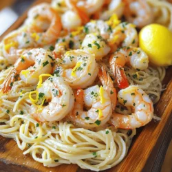 To make classic shrimp scampi, gather these key items: - 1 pound large shrimp, peeled and deveined - 4 tablespoons unsalted butter - 3 tablespoons olive oil - 4 cloves garlic, minced - 1 teaspoon red pepper flakes (adjust to taste) - 1 lemon, juiced and zested - 1/2 cup low-sodium chicken broth - Salt and pepper to taste - 8 ounces linguine or spaghetti - 1/4 cup fresh parsley, chopped - Zest of 1 lemon for garnish These ingredients come together to create a rich, flavorful dish. Using fresh ingredients makes a big difference in flavor. Look for shrimp that smell like the ocean. They should be firm and moist. Fresh garlic adds a punch. Choose bright lemons for juice and zest. Fresh parsley gives a pop of color and flavor, too. You'll need a few basic tools to cook shrimp scampi: - A large pot for boiling pasta - A large skillet for cooking shrimp and sauce - A cutting board and knife for chopping - A colander for draining pasta Having these tools ready helps the cooking process run smoothly. Check your kitchen for these items before starting. Start by boiling water in a large pot. Add salt to the water for flavor. Once the water boils, add the linguine or spaghetti. Cook it according to the package instructions until it is al dente. This usually takes about 8 to 10 minutes. After cooking, drain the pasta in a colander. Be sure to save 1/2 cup of the pasta water for later. Set the pasta aside while you prepare the rest. In a large skillet, heat 3 tablespoons of olive oil and 2 tablespoons of butter over medium heat. Wait until the butter melts and begins to bubble. Add 4 cloves of minced garlic and 1 teaspoon of red pepper flakes. Cook for about 1 minute until the garlic smells amazing. Next, carefully add the shrimp in a single layer. Cook them for about 2 to 3 minutes on each side. You will know they are done when they turn pink and opaque. Once cooked, remove the shrimp from the pan and set them aside. In the same skillet, add 1/2 cup of low-sodium chicken broth, the juice of 1 lemon, and the lemon zest. Stir well and bring this mixture to a simmer. As it heats, scrape any tasty bits from the bottom of the pan. Let the sauce reduce a bit for about 3 to 4 minutes. This will help deepen the flavor and make it rich. Lower the heat and return the shrimp to the skillet. Add the remaining 2 tablespoons of butter and stir until it melts. Next, add the cooked pasta to the skillet, tossing everything together. If the sauce seems thick, add a bit of the reserved pasta water. This will help achieve the right consistency. Season with salt and pepper to taste. Now, it’s time to plate your dish. Serve the shrimp scampi on a large platter or individual plates. Don’t forget to sprinkle chopped parsley and extra lemon zest on top for a fresh look. Enjoy your meal! For the complete recipe, check out the Full Recipe. To cook shrimp just right, start with fresh shrimp. Use large shrimp for a nice bite. Heat the olive oil and butter until hot, but not smoking. Cook the shrimp in a single layer. This helps them cook evenly. Flip them when they turn pink. Cooking should take about 2-3 minutes per side. Remove them from the pan once they are opaque. This keeps them juicy and tender. For more flavor, you can add more garlic. Try using shallots for a sweet touch. You could also add white wine for depth. If you like spice, increase the red pepper flakes. Fresh herbs, like basil, can brighten the dish. Lemon zest adds a nice zing too. You can adjust salt and pepper to your taste. Each change can make the dish unique. One common mistake is overcooking the shrimp. This makes them tough and rubbery. Another mistake is not using enough salt. Salt enhances the flavors in your dish. Avoid crowding the skillet with shrimp. This can lead to steaming instead of searing. Lastly, do not skip the pasta water. It helps create a smooth sauce. Follow these tips, and your shrimp scampi will shine. For the full recipe, check Full Recipe. {{image_2}} You can make garlic butter shrimp scampi for a rich flavor. Use extra butter and garlic in the recipe. This gives the dish a nice, creamy taste. Just melt more butter in the skillet. Add minced garlic, letting it sizzle. Then, follow the main recipe. The result is a buttery delight that everyone loves. For a creamy twist, add heavy cream to the sauce. After you create the sauce, stir in about half a cup of cream. This makes the dish smooth and rich. You can also add a bit of Parmesan cheese for extra flavor. The creamy sauce pairs well with the shrimp and pasta, making it even more comforting. You can boost nutrition by adding vegetables. Great choices include spinach, bell peppers, or cherry tomatoes. Sauté the veggies with garlic before adding the shrimp. This adds color and taste. For extra protein, consider adding cooked chicken or scallops. Just mix them in with the shrimp. These variations keep the dish fresh and fun while sticking to the classic shrimp scampi flavor. For the complete recipe, check out the Full Recipe. After you enjoy your shrimp scampi, store the leftovers in an airtight container. Make sure to let the dish cool down to room temperature first. This helps keep the flavor fresh. Place it in the fridge and use it within three days for the best taste. When you are ready to enjoy your leftovers, reheating is simple. You can use a skillet over medium heat. Add a splash of water or broth to keep it moist. Stir until it warms through. If you prefer, you can also microwave it. Cover the dish and heat for about one to two minutes. Stir halfway through to ensure even warming. If you want to save shrimp scampi for later, freezing is a good option. Allow the dish to cool completely before freezing. Use a freezer-safe container or bag. Press out as much air as possible to prevent freezer burn. This meal can last up to three months in the freezer. When ready to eat, thaw it in the fridge overnight before reheating. The best way to thaw shrimp is in the fridge overnight. This keeps them at a safe temperature. If you are in a hurry, put the shrimp in a bowl of cold water. Change the water every 30 minutes until they are soft. Avoid using hot water, as it can cook the shrimp unevenly. Yes, you can use frozen shrimp for scampi. They are often just as tasty as fresh shrimp. Look for shrimp that are peeled and deveined for ease. Just remember to thaw them properly before cooking. This helps ensure they cook evenly and stay juicy. To make shrimp scampi gluten-free, switch the pasta. Use gluten-free pasta made from rice, corn, or quinoa. Check the labels to ensure no gluten is present. You can also serve the shrimp over zucchini noodles or cauliflower rice for a tasty, low-carb option. You can serve shrimp scampi with many sides. Here are some great options: - Garlic bread - Steamed vegetables - Salad with light dressing - Rice or risotto - Roasted potatoes These sides pair well with the rich flavors of shrimp scampi. Enjoy your meal! For the full recipe, check out the Shrimp Scampi Delight . In this blog post, we explored how to make classic shrimp scampi. We covered key ingredients, step-by-step instructions, and useful tips. You learned how to cook shrimp to perfection and create a tasty sauce. We also shared variations for different tastes, plus storage and reheating tips. Remember, practice makes perfect. Enjoy experimenting with new flavors and techniques. Your dish will impress anyone who tries it. Happy cooking!