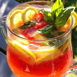 Strawberry Basil Lemonade Refreshing Summer Drink