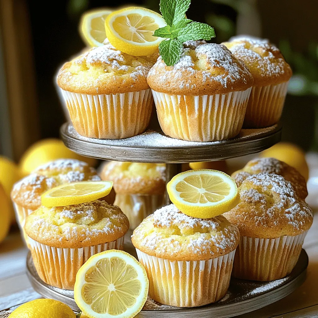 To make these muffins, gather the following: - 1 ½ cups all-purpose flour - ½ cup granulated sugar - 2 teaspoons poppy seeds - 2 teaspoons baking powder - ½ teaspoon baking soda - ¼ teaspoon salt - 2 large eggs - ½ cup plain yogurt - ¼ cup vegetable oil - Zest of 2 lemons - ¼ cup fresh lemon juice - 1 teaspoon vanilla extract These ingredients create a bright flavor. The lemon zest and juice give a fresh, zesty kick. Poppy seeds add a nice crunch and a touch of elegance. You can enhance your muffins with simple toppings. Here are a few ideas: - Powdered sugar dusting - Fresh lemon slices - A sprig of mint These little touches make your muffins look great. They also add a bit more flavor. These muffins are not just tasty; they also offer good nutrition. Each muffin has around: - 150 calories - 3 grams of protein - 20 grams of carbs - 7 grams of fat They provide a great balance of energy and taste. Enjoy them as a snack or a breakfast treat! For the full recipe, see above. First, gather all your ingredients. This step helps you cook smoothly. You will need: - 1 ½ cups all-purpose flour - ½ cup granulated sugar - 2 teaspoons poppy seeds - 2 teaspoons baking powder - ½ teaspoon baking soda - ¼ teaspoon salt - 2 large eggs - ½ cup plain yogurt - ¼ cup vegetable oil - Zest of 2 lemons - ¼ cup fresh lemon juice - 1 teaspoon vanilla extract Next, preheat your oven to 350°F (175°C). This ensures even baking. Line a muffin tin with liners or spray it with non-stick spray. In one bowl, whisk together the dry ingredients. Mix the flour, sugar, poppy seeds, baking powder, baking soda, and salt. Make sure it is well combined. In another bowl, beat the eggs. Then add yogurt, vegetable oil, lemon zest, lemon juice, and vanilla extract. Mix until smooth. Now, pour the wet ingredients into the dry ingredients. Gently fold them together. Do not overmix; it’s fine if there are some lumps. This helps keep your muffins light and fluffy. Divide the batter evenly among the muffin cups. Fill each cup about ¾ full to allow room for rising. Bake in the oven for 18 to 20 minutes. Check if they are done by inserting a toothpick in the center. If it comes out clean, they are ready! Once baked, remove them from the oven. Let the muffins cool in the pan for five minutes. Then, transfer them to a wire rack to cool completely. For the best presentation, serve them on a tiered muffin stand with powdered sugar and lemon slices. These steps will guide you to create perfect Zesty Lemon Poppy Seed Muffins. For the full recipe, refer back to the ingredients listed above. To get a great rise, make sure your baking powder is fresh. Old baking powder won't work well. When mixing, be gentle with the batter. Overmixing can make muffins tough. Fill the muffin cups about ¾ full. This lets them rise nicely without spilling over. One common mistake is not measuring ingredients correctly. Use dry measuring cups for flour and sugar. Another mistake is skipping the zest. Lemon zest adds bright flavor. Lastly, avoid opening the oven too soon. This can cause your muffins to sink. Using fresh lemons is key to great flavor. The zest and juice bring out the lemony taste. Consider adding other fresh herbs too, like mint or basil. These can give your muffins a unique twist. For a sweeter touch, try adding fresh blueberries or raspberries. They complement the lemon flavor well. Follow these tips, and your muffins will be an irresistible delight. For the full recipe, check out the recipe section above. {{image_2}} You can easily make these muffins gluten-free. Use a gluten-free flour blend instead of all-purpose flour. Just ensure the blend has xanthan gum for better texture. For a dairy-free option, swap plain yogurt with almond or coconut yogurt. This keeps the muffins moist and delicious. You won’t lose any flavor with these swaps. Fruits and nuts can add great flavor and texture. You might add blueberries or raspberries for a fruity twist. Chopped walnuts or almonds can give a nice crunch. Mix in about a cup of your choice to the batter. This makes each bite more exciting and unique. Changing the flavors with the seasons can be fun. In fall, try adding pumpkin spice and some canned pumpkin puree. For winter, you can mix in a bit of orange zest or cranberry. Each season offers new tastes and ideas. This keeps your muffins fresh and interesting all year round. For the complete recipe, check out the Full Recipe section. To keep your muffins fresh, store them in an airtight container. Place a layer of paper towels at the bottom. This helps absorb excess moisture. Put the muffins on top, then add another layer of paper towels. Seal the container well. Store it at room temperature. This method keeps your muffins soft for up to three days. Freezing is a great way to save your muffins for later. Start by letting them cool completely. Wrap each muffin in plastic wrap. Then, place the wrapped muffins in a freezer bag. Squeeze out as much air as you can. Label the bag with the date. You can freeze them for up to three months. When you want one, just take it out and thaw it at room temperature. To enjoy your muffins warm, preheat your oven to 350°F (175°C). Place the muffins on a baking sheet. Heat them for about 10 minutes. You can also use a microwave. Heat each muffin for about 15-20 seconds. This method gives you a warm, soft muffin, just like fresh from the oven. For the best taste, enjoy them right after reheating. You can find the full recipe above for more details. To make your muffins more moist, try adding an extra egg or more yogurt. You can also use buttermilk instead of regular yogurt. This adds moisture and richness. Another great tip is to avoid overmixing the batter. Overmixing can make muffins dense and dry. Lastly, make sure you measure your flour correctly. Too much flour can lead to dryness. Yes, you can substitute yogurt with applesauce or sour cream. Both options add moisture and a slight tang. You can also use buttermilk for a similar effect. If you want a dairy-free option, try almond milk mixed with a bit of lemon juice. This will mimic the acidity of yogurt. If you don't have poppy seeds, you can use chia seeds. They have a similar texture and add a nice crunch. Sunflower seeds are another good choice. They add a different flavor but still provide a great bite. If you're looking for a nutty taste, try chopped walnuts or almonds. They work well in this muffin mix. Feel free to check out the Full Recipe for more details on making these delicious muffins! Zesty Lemon Poppy Seed Muffins are easy to make and full of flavor. We covered the main ingredients, mixing methods, and baking tips. I shared ways to avoid common mistakes and how to boost flavor. You can try gluten-free options or mix in fruits and nuts for fun twists. Remember to store your muffins well to keep them fresh. With these tips, you will create delicious muffins every time! Enjoy the baking journey ahead!