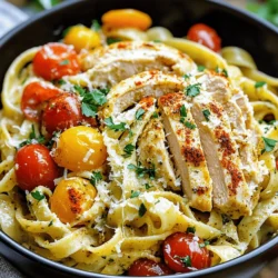 - 2 boneless, skinless chicken breasts - 8 ounces fettuccine pasta - 1 tablespoon Cajun seasoning - 2 tablespoons olive oil - 1 bell pepper (red or green), sliced - 1 small onion, diced - 1 cup heavy cream - 1 cup chicken broth - ¼ cup grated Parmesan cheese - Fresh parsley, chopped (for garnish) To make creamy Cajun chicken pasta, you need fresh, simple ingredients. Start with boneless chicken breasts. They cook quickly and stay juicy. Fettuccine pasta gives a nice chew and holds sauce well. The Cajun seasoning brings a bold flavor that makes the dish exciting. For the additional ingredients, olive oil is key for cooking. It helps the chicken brown nicely. Bell peppers add color and sweetness. Onions add depth to the sauce. Don’t forget the dairy. Heavy cream makes the sauce rich and smooth. Chicken broth adds flavor and helps thin the sauce. Grated Parmesan cheese gives a salty kick. Finally, fresh parsley adds a pop of color and freshness. With these ingredients, you're ready to create a dish that's both creamy and spicy. Enjoy the process of cooking and the delicious meal that awaits! To cook the fettuccine, start with a large pot of salted water. Bring it to a rolling boil. Add the fettuccine and stir. Cook it based on the package instructions until al dente. This means it should be firm but not hard. Once done, drain the pasta and set it aside. For the chicken, season both sides of the breasts with Cajun seasoning, salt, and pepper. This adds great flavor. In a large skillet, heat olive oil over medium heat. Add the seasoned chicken and cook for about 6-7 minutes on each side. You want it golden brown and cooked through. Remove it from the skillet and let it rest for a few minutes. Then, slice it into strips. For the vegetables, I recommend using bell peppers and onions for great texture. Slice the bell pepper and dice the onion. In the same skillet, add the vegetables and minced garlic. Sauté them for about 3-4 minutes. You want them tender but not mushy. To make the sauce, pour in the heavy cream and chicken broth. Stir well to combine everything. Let it simmer for about 5 minutes. Then, add halved cherry tomatoes and grated Parmesan cheese. Stir until it all mixes well and slightly thickens. Now it’s time to combine everything. Add the cooked fettuccine and sliced chicken back to the skillet. Toss it all together. Make sure the pasta and chicken are well coated with the creamy sauce. To get that bold Cajun taste, start with a good Cajun seasoning. Look for a blend with paprika, garlic, and herbs. You can also make your own by mixing these spices. Adjust the spice level to your liking. If you want it spicier, add cayenne pepper or more seasoning. If you prefer it milder, use less seasoning and taste as you go. While heavy cream adds richness, you can use other options. Half-and-half or whole milk works well if you want a lighter sauce. You can also use a mix of Greek yogurt and broth for a tangy flavor. For a vegan option, try coconut milk or cashew cream. These substitutes keep the dish creamy without losing taste. Plating can make your dish look gourmet. Use deep bowls to serve the pasta. This helps keep the sauce from spilling. Top the pasta with extra Parmesan cheese for a nice touch. A sprinkle of paprika adds color and a hint of spice. Finally, garnish with fresh parsley. It gives a fresh look and a pop of flavor. {{image_2}} You can easily make this dish vegetarian. Instead of chicken, try using tofu or mushrooms. - Tofu: Cut firm tofu into cubes. Sauté it until golden brown. The tofu soaks up all the flavors. - Mushrooms: Use any mushrooms you like. Sauté sliced mushrooms until they are soft and juicy. They add a nice umami taste. Both options are tasty and will keep your meal rich and creamy. If you love seafood, add shrimp or crab to your pasta. - Shrimp: Use peeled shrimp. Sauté them in the skillet before adding the sauce. They cook fast and add a sweet flavor. - Crab: Fresh or canned crab meat works well. Add it to the sauce at the end. It warms up quickly and boosts the dish's richness. These seafood variations make the dish feel special and fancy. Want to switch up the pasta? There are great options out there. - Whole Grain Pasta: This option is healthier and adds a nutty flavor. Cook it the same way as regular pasta. - Gluten-Free Pasta: Many brands offer gluten-free pasta. Choose one you like, and follow the cooking instructions. Using different pasta types keeps the meal fun and suits various diets. To store leftovers, let the pasta cool first. Place it in an airtight container. This keeps the flavors fresh. Use glass or plastic containers that seal well. Label them with the date. You can store the pasta for up to three days in the fridge. You can freeze both cooked and uncooked pasta. For cooked pasta, cool it completely before freezing. Place it in a freezer-safe container. Seal it tightly to prevent freezer burn. For uncooked pasta, store it in its original packaging or a sealed bag. It can last for up to three months. To reheat, avoid using the microwave alone. It can make the pasta mushy. Instead, heat it on the stove. Add a splash of chicken broth or cream to keep it moist. Stir gently over low heat until warmed through. This method helps maintain texture and flavor. To make this dish from scratch, follow these basic steps: 1. Cook the Pasta: Boil salted water and add fettuccine. Cook until al dente, then drain. 2. Prepare the Chicken: Season chicken breasts with Cajun spice, salt, and pepper. 3. Sauté the Chicken: Heat olive oil in a skillet. Cook chicken until golden brown, about 6-7 minutes per side. Slice the chicken into strips after resting. 4. Sauté Vegetables: In the same skillet, add sliced bell pepper, diced onion, and minced garlic. Cook until tender. 5. Make the Sauce: Stir in heavy cream and chicken broth. Simmer for about 5 minutes. Add halved cherry tomatoes and Parmesan cheese. 6. Combine Everything: Toss in the cooked fettuccine and sliced chicken. Mix until coated with sauce. 7. Serve: Plate the dish and garnish with parsley. Yes, you can easily make this dish spicier. Here are some suggestions: - Add More Cajun Seasoning: Mix in a little extra seasoning when cooking the chicken. - Use Hot Sauce: Drizzle your favorite hot sauce into the cream sauce for a kick. - Add Red Pepper Flakes: Sprinkle red pepper flakes while sautéing vegetables for added heat. - Spicy Sausage: Consider adding spicy sausage to the mix for a flavorful boost. For a complete meal, try these side options: - Garlic Bread: Perfect for soaking up the creamy sauce. - Caesar Salad: A crisp salad adds freshness and balance. - Steamed Vegetables: Broccoli or green beans complement the dish well. - Corn on the Cob: Sweet corn contrasts nicely with the spicy pasta. Creamy Cajun chicken pasta lasts about 3-4 days in the fridge. Follow these tips for safety: - Store in Airtight Containers: Use glass or plastic containers to keep it fresh. - Cool Before Storing: Let the pasta cool before sealing to avoid condensation. - Check for Signs of Spoilage: Look for off smells or changes in texture before eating leftovers. This blog post covered how to make creamy Cajun chicken pasta. We discussed the main and additional ingredients, step-by-step cooking instructions, and tips for perfect flavor. You learned about variations, storage, and reheating options. Remember, you can adjust spice levels and choose pasta types based on your taste. Cooking this dish can be fun and easy! Enjoy your pasta creation and share it with friends for a tasty meal.