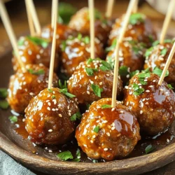 - 1 lb ground beef (or turkey for a lighter option) - 1/2 cup breadcrumbs - 1/4 cup grated Parmesan cheese - 1/4 cup fresh parsley, chopped - 1 clove garlic, minced - 1 egg, lightly beaten - Salt and pepper to taste For the best meatballs, start with quality ground beef or turkey. They provide a rich flavor and juicy texture. Breadcrumbs help bind the meatballs together. I use fresh parsley for a pop of color and fresh taste. Minced garlic adds depth, while the egg holds everything together. Don’t forget to season with salt and pepper for that essential flavor boost. - 1/4 cup honey - 2 tablespoons Sriracha sauce - 1 tablespoon soy sauce (or tamari for gluten-free) - 1 teaspoon sesame oil - 1 teaspoon rice vinegar For the glaze, honey brings sweetness, while Sriracha adds heat. Soy sauce or tamari gives a savory touch. Sesame oil contributes a rich, nutty flavor, and rice vinegar adds a slight tang. This sticky glaze makes the meatballs shine and enhances their taste. Mixing these ingredients creates a balance of sweet, spicy, and savory that is simply irresistible. - Preheat your oven to 400°F (200°C). Line a baking sheet with parchment paper. - In a large mixing bowl, combine 1 lb of ground beef or turkey, 1/2 cup of breadcrumbs, 1/4 cup of grated Parmesan cheese, 1/4 cup of chopped fresh parsley, and 1 clove of minced garlic. - Add 1 lightly beaten egg and season with salt and pepper. Mix until fully blended. - Form the mixture into 1-inch meatballs. Place each meatball on the prepared baking sheet. - Bake the meatballs in the preheated oven for 20 to 25 minutes. They should be golden brown and fully cooked. - To check for doneness, cut one meatball in half. It should no longer be pink inside. - While the meatballs bake, prepare the glaze. In a small saucepan, combine 1/4 cup of honey, 2 tablespoons of Sriracha sauce, 1 tablespoon of soy sauce, 1 teaspoon of sesame oil, and 1 teaspoon of rice vinegar. - Cook the mixture over medium heat for about 2 to 3 minutes. Stir until the sauce thickens slightly. - Once the meatballs are done baking, transfer them to a large bowl. Pour the honey Sriracha glaze over them. - Toss gently to coat each meatball evenly in the glaze. - Return the glazed meatballs to the baking sheet. Broil them for 2 to 3 minutes. This step adds a nice caramelization, but watch closely to avoid burning. To make great meatballs, size matters. Aim for 1-inch balls. This size cooks evenly. If they are too big, they may not cook all the way through. If they are too small, they can dry out. To avoid dryness, do not over-mix the meat. Mix just until combined. Adding breadcrumbs helps keep the meatballs moist. The egg acts as a binder. You can boost flavor by adding spices. Try adding onion powder or smoked paprika. Fresh herbs like basil or thyme can add a nice touch too. To adjust heat, add more Sriracha or less honey. You can also use chili flakes for a different heat. Taste the glaze before using it on the meatballs. For a great presentation, serve the meatballs on a nice platter. Garnish with chopped parsley and sesame seeds. This adds color and texture. Pair these meatballs with steamed rice or a fresh salad. They also work well with toothpicks at parties for easy serving. {{image_2}} You can switch up the meat for these meatballs. Ground chicken or pork works well. They bring a unique taste while keeping the dish light. If you're looking for vegetarian or vegan options, use plant-based meat. There are many brands that mimic meat texture and flavor. You can also make meatballs with lentils or chickpeas for a hearty option. The glaze is where the magic happens! You can adjust the sweetness and heat to fit your taste. If you like it sweeter, add more honey. Want more heat? Just add extra Sriracha. You can also experiment with fruits. Try adding pineapple juice or mango puree for a fruity twist. This can enhance the glaze and make it even more delicious. How you serve these meatballs can change the vibe of your meal. They work great as an appetizer on a platter. Just add toothpicks for easy snacking. If you want to make it a main dish, serve them over rice or pasta. You can also mix them into your favorite sauce for a comforting meal. The options are endless! To keep your Honey Sriracha glazed meatballs fresh, store them in an airtight container. This method locks in moisture and flavor. You should refrigerate the meatballs within two hours after cooking. In the fridge, they last about three to four days. This way, you can enjoy the sweet and spicy goodness later! If you want to save some for later, freezing is a great option. First, let the meatballs cool completely. Next, place them in a single layer on a baking sheet. Freeze them for about an hour until firm. After that, transfer the meatballs to a freezer-safe container or a zip-top bag. They can last up to three months in the freezer. When you want to enjoy them, just thaw in the fridge overnight before reheating. Reheating meatballs can be tricky. You want them warm without drying out. I recommend using the oven. Preheat it to 350°F (175°C) and place the meatballs on a baking sheet. Cover them with foil to keep them moist. Heat for about 15 minutes. If you want, you can also use a microwave. Just add a splash of water to keep the sauce flavorful. Heat in short bursts, stirring in between until warm. Yes, you can make these meatballs ahead. Here’s how: - Prepare the meatball mixture: Combine the ground beef, breadcrumbs, cheese, parsley, garlic, egg, salt, and pepper. - Form the meatballs: Shape them and place them on a baking sheet. - Refrigerate: Cover the sheet with plastic wrap. You can store them for up to 24 hours before cooking. - Freeze for longer storage: Place the meatballs in a freezer-safe bag. They will last for about three months. Just thaw before cooking. To tone down the spice in the glaze, try these tips: - Reduce Sriracha: Use less Sriracha sauce. Start with one tablespoon instead of two. - Add sweetness: Increase the honey to balance the heat. - Include more soy sauce: This adds flavor without more spice. - Mix in some ketchup: Ketchup offers a sweet taste that helps reduce heat. These meatballs pair well with many sides. Here are some ideas: - Rice: Serve over white or brown rice for a filling meal. - Noodles: Toss with noodles for a fun twist. - Vegetables: Steamed or roasted vegetables add nutrition and color. - Salad: A fresh salad balances the rich glaze. Yes, you can use a slow cooker. Here’s how to adapt the recipe: - Form the meatballs: Follow the mixing and shaping steps as before. - Place in the slow cooker: Add the meatballs in a single layer. - Make the glaze: Combine all glaze ingredients and pour over the meatballs. - Cook on low: Let them cook for 4-6 hours or on high for 2-3 hours. Check for doneness before serving. In this post, you learned how to make delicious Honey Sriracha meatballs. We explored the best ingredients, step-by-step cooking instructions, and helpful tips for perfect results. Remember to experiment with flavors and variations to suit your taste. Meatballs serve well as appetizers or main dishes, and you can store leftovers easily. Enjoy making these tasty bites that will impress your friends and family!