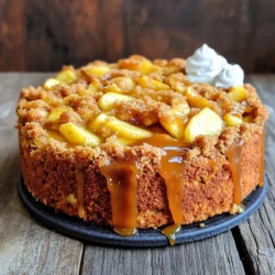 - Dry Ingredients - 2 cups all-purpose flour - 1 ½ teaspoons baking powder - ½ teaspoon baking soda - ½ teaspoon salt - 1 teaspoon ground cinnamon - ½ teaspoon ground nutmeg - 1 cup brown sugar - 1 cup rolled oats - Wet Ingredients - ¾ cup unsalted butter, softened - 1 cup granulated sugar - 2 large eggs - 1 teaspoon vanilla extract - 1 cup sour cream - 2 cups apples, peeled, cored, and diced (preferably Granny Smith) - ½ cup caramel sauce (store-bought or homemade) - Optional Add-ins - ½ cup chopped walnuts or pecans When I create this caramel apple cinnamon crumb cake, I use these simple ingredients. The dry ingredients give the cake its structure and flavor. The baking powder and baking soda help it rise. I love adding cinnamon and nutmeg for a warm, cozy taste that pairs perfectly with apples. For the wet ingredients, I always use softened butter and granulated sugar. They blend well to make the cake light and fluffy. Eggs add richness and help bind everything together. Don't forget the sour cream! It keeps the cake moist and adds a nice tang. I prefer Granny Smith apples for their tartness, which balances the sweetness of the caramel. If you want to add a bit more texture, chopped walnuts or pecans make a great choice. They add a crunchy bite that complements the soft cake. This list of ingredients is key to making a delicious caramel apple cinnamon crumb cake. Each one plays a role in creating that perfect balance of flavors and textures. Preheat the Oven: Set your oven to 350°F (175°C). This step ensures that the cake bakes evenly. Grease and Flour Baking Dish: Take a 9x13-inch baking dish and grease it with butter. Then, sprinkle flour all over. This helps the cake come out easily after baking. Mix Dry Ingredients: In a medium bowl, whisk together: - 2 cups all-purpose flour - 1 ½ teaspoons baking powder - ½ teaspoon baking soda - ½ teaspoon salt - 1 teaspoon ground cinnamon - ½ teaspoon ground nutmeg Mix well and set it aside for later. Cream Butter and Sugar: In a large bowl, beat together: - ¾ cup unsalted butter, softened - 1 cup granulated sugar Use an electric mixer on medium speed. Mix until it becomes light and fluffy, which takes about 3-4 minutes. Integrate Eggs and Vanilla: Add in 2 large eggs, one at a time. Mix well after each one. Then, stir in 1 teaspoon of vanilla extract. Fold in Apples: Gently fold in 2 cups of diced apples. Use Granny Smith apples for the best flavor. If you like, add in ½ cup of chopped nuts too. Prepare the Crumb Topping: In another bowl, mix together: - 1 cup brown sugar - 1 cup rolled oats - ½ cup cold butter, cubed Use your fingers or a pastry cutter to mix until it looks crumbly. Layer the Cake and Crumb Topping: Pour half of the cake batter into your prepared dish. Spread it evenly. Drizzle half of the caramel sauce (½ cup) over this layer. Then, add the remaining batter on top. Sprinkle the crumb topping over the batter. Finally, drizzle the rest of the caramel sauce on top. Now, your cake is ready to bake! Checking for Doneness To check if your cake is done, use a toothpick. Insert it in the center of the cake. If it comes out clean, the cake is ready. If it has wet batter, bake it for a few more minutes. Keep checking every few minutes until done. Maintaining Moisture To keep your cake moist, do not overmix the batter. Mix until just combined. Using sour cream also helps add moisture. Also, avoid opening the oven door too early. This can cause your cake to sink. Serving Suggestions Serve your cake warm for the best taste. You can drizzle extra caramel sauce on top. Pair it with whipped cream or vanilla ice cream for a rich treat. This makes a great dessert for family gatherings or special occasions. Garnishing with Caramel and Cream For a lovely presentation, add a swirl of caramel sauce over the cake. A dollop of whipped cream on each slice adds elegance. You can also sprinkle some chopped nuts on top for a crunchy finish. This will impress your guests! {{image_2}} Gluten-Free Options You can make this cake gluten-free easily. Just swap the all-purpose flour with a gluten-free blend. Look for a blend that has xanthan gum in it. This will help give the cake structure. Dairy-Free Alternatives If you want a dairy-free cake, replace the butter with coconut oil or vegan butter. For sour cream, use a dairy-free yogurt. Almond, soy, or oat yogurt works well. Adding Spices You can boost the flavor by adding spices. Try a pinch of ginger or allspice for extra warmth. A little clove can also add depth. Just a 1/4 teaspoon can make a big difference. Including Dried Fruits Want to add a twist? Include dried fruits like raisins or cranberries. Chop them up and fold them into the batter. This adds a nice chewiness and complements the apples well. To keep your caramel apple cinnamon crumb cake fresh, first let it cool. Once cool, you can store it at room temperature or in the fridge. If you choose room temperature, cover it tightly with plastic wrap or foil. This keeps it moist. It should last about 2-3 days on the counter. For longer storage, place it in the fridge. It can stay fresh for up to a week when covered. If you want to save some for later, freezing is a great option. Wrap the cake tightly in plastic wrap and then in aluminum foil. This helps prevent freezer burn. You can freeze it for up to three months. To thaw, take the cake out of the freezer and place it in the fridge overnight. If you need it quicker, let it sit on the counter for a couple of hours. For reheating, warm slices in the microwave for about 15-20 seconds. This makes the caramel gooey again! Enjoy it warm with a scoop of ice cream or a drizzle of fresh caramel. Can I use a different type of apple? Yes, you can! While Granny Smith apples shine in this recipe, other apples work too. Honeycrisp or Fuji apples add sweetness. You can mix different apples for more flavor. How long will the cake stay fresh? The cake stays fresh for about three days at room temperature. Wrap it tightly in plastic wrap to keep moisture in. If you store it in the fridge, it can last up to a week. Can I make the cake ahead of time? Absolutely! You can bake the cake a day ahead. Just store it covered at room temperature. Reheat slices in the oven for a warm treat! What can I serve with the cake? Serve it warm with a drizzle of caramel sauce. A dollop of whipped cream adds a nice touch. A scoop of vanilla ice cream pairs well too, making it a dessert hit! In this blog post, we explored the essential ingredients for a delicious cake. We covered each step from mixing to baking and shared tips for presentation. I also provided variations to suit different diets and preferences. Storing your cake properly ensures it stays fresh longer. Remember to experiment with flavors and enjoy your baking journey. Happy baking!