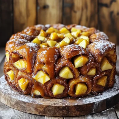 Caramel Apple Cinnamon Roll Monkey Bread Delight