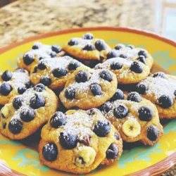 - 2 ripe bananas, mashed - 1 cup rolled oats - 1/2 cup fresh or frozen blueberries - 1/4 cup almond butter or nut butter of choice - 1/4 cup honey or maple syrup - 1/2 teaspoon cinnamon - 1/4 teaspoon salt - 1/4 teaspoon baking powder - Optional: 1/4 cup chopped walnuts or pecans - Optional: 1/4 cup dark chocolate chips For these Blueberry Banana Breakfast Cookies, you need simple and healthy ingredients. You start with two ripe bananas. Their natural sweetness makes these cookies tasty. Next, grab one cup of rolled oats. They add texture and fiber. Blueberries come next. You can use fresh or frozen. Half a cup is perfect for bursts of flavor. Now, choose your nut butter. I like almond butter, but you can use any nut butter you love. You will need a quarter cup for creaminess. Then, add a quarter cup of honey or maple syrup. This gives the cookies a lovely sweetness. Don’t forget half a teaspoon of cinnamon. It adds warmth and flavor. You will need a bit of salt, just a quarter teaspoon, to enhance the taste. Lastly, add a quarter teaspoon of baking powder. This helps the cookies rise. If you want extra crunch, toss in some chopped walnuts or pecans. Dark chocolate chips are also a fun option if you want a sweet treat. - Preheat your oven to 350°F (175°C) and line a baking sheet with parchment paper. - In a large bowl, mash the ripe bananas well. Then, add the almond butter and mix until smooth. - Stir in honey or maple syrup until fully combined. - Add rolled oats, cinnamon, salt, and baking powder. Mix until everything is well mixed. - With a tablespoon, scoop the mixture onto the prepared baking sheet. Form small mounds and flatten them slightly. - Bake in the oven for 15-18 minutes. The cookies should turn golden brown around the edges. - Once baked, let the cookies cool on the baking sheet for a few minutes. - After that, transfer them to a wire rack to cool completely. To make great cookies, focus on the right consistency. The batter should be thick but not dry. If it seems too wet, add more oats. If it feels too dry, add a splash of almond milk. Trust your instincts on this. How do you know when the cookies are done? Look for a golden edge. The center may still seem soft, but it will firm up as they cool. Remember, baking time is crucial. Set a timer for 15 minutes and check then. If you need to swap out nut butter, try sunflower seed butter. It gives a nice flavor and works well. You can also use tahini if you want something different. For sweeteners, honey and maple syrup are great. But you can use agave syrup or coconut sugar for a change. These options will still keep your cookies sweet and tasty. Presentation makes breakfast fun. Serve these cookies on a bright plate. Add extra blueberries on top for color. A light dusting of powdered sugar can make them look fancy. Enjoy with a glass of milk or a cup of tea. This makes for a lovely morning treat! {{image_2}} You can easily change the flavor of these cookies. Adding spices can make a big difference. For example, sprinkle in some nutmeg for warmth. You can also add a splash of vanilla extract for sweetness. Both options will enhance the taste without much effort. Incorporating different fruits can also be fun. Try using diced apples or mashed peaches instead of blueberries. Each fruit gives the cookies a unique twist. You can even mix fruits for a colorful and tasty treat. Making these cookies gluten-free is simple. Just swap out regular oats for gluten-free oats. This keeps the cookies safe for everyone. If you want to make these cookies vegan, use maple syrup instead of honey. Almond butter is vegan-friendly, so no changes are needed there. You can enjoy these cookies while sticking to your diet. To keep your blueberry banana breakfast cookies fresh, use an airtight container. A glass jar or a plastic container works well. Make sure to layer them with parchment paper to avoid sticking. If you have cookies that are warm, let them cool completely before storing. These cookies stay fresh for about a week at room temperature. For best taste, store them in a cool, dry place. If you want them to last longer, consider freezing them. This way, you can enjoy them for up to three months! To freeze your cookies, first let them cool completely. Then, place them in a single layer on a baking sheet. Freeze for about an hour until solid. After freezing, transfer the cookies to a freezer bag. Make sure to remove any air from the bag before sealing. When you want to enjoy them, just thaw at room temperature or warm them in the oven for a few minutes. Can I use other fruits in the recipe? Yes, you can use other fruits. Apples, peaches, or even dried fruits work well. Just chop them small. This adds variety to your cookies. Try different fruits to find your favorite mix. How can I make these cookies without nut butter? You can use sunflower seed butter or coconut oil as a substitute. You can also use applesauce to replace nut butter. This will keep cookies moist and tasty. Experiment with these options to find what you like best. What are the best ways to enjoy these cookies? These cookies are great for breakfast or snacks. You can serve them warm with a cup of milk. They also pair well with yogurt or fresh fruit. Share them with friends or family for a fun treat. These cookies are not just tasty; they are healthy too. Each cookie has about 120 calories. They are high in fiber from oats and bananas. Blueberries add vitamins and antioxidants. Almond butter provides healthy fats and protein. This makes them a balanced choice for breakfast or snacks. To keep your cookies from being too dry, use ripe bananas. Ripe bananas add moisture and sweetness. Make sure not to overbake them. Check for a light golden color at the edges. If they feel dry, you might have left them in too long. Store them in an airtight container to keep them soft. This post showed you how to make delicious banana-oat cookies. We covered the key ingredients, step-by-step methods, and baking tips. You can adjust flavors and make substitutions as needed. Remember, these cookies are easy to store and freeze for later enjoyment. I hope you feel inspired to bake these treats for yourself or loved ones. Enjoy the sweet rewards!
