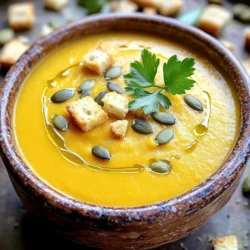 - 4 cups pumpkin puree - 1 cup coconut milk - 3 cups vegetable broth The main ingredients are key to making this soup rich and creamy. I love using pumpkin puree for its smooth texture. You can use fresh pumpkin or canned puree. Coconut milk adds a nice creaminess, making the soup feel luxurious. Vegetable broth gives it depth and flavor. - 1 medium onion, chopped - 2 cloves garlic, minced Onions and garlic are the heart of many great dishes. I always sauté them first for a sweet base. They add warmth and flavor to the soup. The smell of onions and garlic cooking is so inviting! - 1 teaspoon ground cinnamon - 1/2 teaspoon ground nutmeg - 1/2 teaspoon ground ginger - Salt and pepper Spices bring the soup to life. Cinnamon adds warmth, while nutmeg and ginger enhance the pumpkin flavor. I use salt and pepper to balance the taste. You can adjust these spices to match your preference. - Pumpkin seeds - Croutons - Fresh parsley Toppings make the soup fun and unique. I love adding pumpkin seeds for a crunchy texture. Croutons add a nice crunch too. A sprinkle of fresh parsley not only looks nice but also adds a hint of freshness. Enjoy customizing your soup! 1. Start by heating olive oil in a skillet over medium heat. 2. Add the chopped onion and sauté until it turns soft, about 5 minutes. 3. Next, toss in the minced garlic and sauté for one more minute. 4. After that, move the onion and garlic mixture to the slow cooker. 5. Pour in the pumpkin puree and vegetable broth. Mix them well. 6. Stir in the coconut milk, ground cinnamon, nutmeg, and ginger. 7. Season with salt and pepper to taste. 1. Cover the slow cooker with the lid. 2. Cook on low for 6 to 8 hours or on high for 3 to 4 hours. 3. Keeping the cover on helps blend the flavors. 1. Use an immersion blender to puree the soup until smooth. 2. If you don't have one, blend in batches using a regular blender. 3. Taste the soup and adjust the seasoning as needed before serving. To get the best taste, choose high-quality pumpkin puree. Fresh pumpkin puree can give a richer flavor than canned. If you use canned, look for one with no added sugar or salt. Adjusting seasoning is key. Always taste your soup before serving. You may need more salt, pepper, or spices to enhance the flavor. An immersion blender is my top choice for this soup. It blends the soup right in the pot, making it easier and less messy. You won't need to transfer hot soup to a regular blender. This saves time and keeps your kitchen clean. Pair the soup with crusty bread or a light salad for a complete meal. You can also serve it with grilled cheese for a cozy touch. For garnishes, sprinkle pumpkin seeds or croutons on top. A fresh parsley sprig adds a pop of color and flavor. These small touches make your dish look great and taste even better! {{image_2}} If you want to skip coconut milk, try these alternatives: - Almond milk - Cashew cream - Soy milk These options give a nice creaminess. Almond milk will be lighter, while cashew cream adds richness. To make the soup heartier, consider adding: - Canned beans (like white beans or chickpeas) - Cooked lentils These will boost protein and make the meal more filling. You can mix them in during the last hour of cooking. If you like heat, adding spice is easy. You can stir in: - Cayenne pepper - Chili powder Start with a small amount and taste. You can always add more if you want extra kick. Store your creamy pumpkin soup in an airtight container. Use glass or plastic containers that seal well. It will stay fresh for about 4 to 5 days in the fridge. Make sure the soup cools before you seal it. This helps keep it from spoiling. To freeze the soup, first let it cool completely. Pour it into freezer-safe bags or containers. Leave some space at the top, as soup expands when frozen. Label the bags with the date. You can freeze the soup for up to 3 months. When you're ready to eat, thaw it overnight in the fridge. Reheat the soup on the stove over low to medium heat. Stir often to keep it from sticking. You can also use a microwave. Heat it in a bowl, stirring halfway. Add a splash of coconut milk if it seems thick. This keeps the creamy texture and flavor intact. Yes, you can use fresh pumpkin. Just cook it until soft, then puree it. This adds a nice, fresh taste to the soup. However, canned pumpkin is more convenient and saves time. The soup lasts about 5 to 7 days in the fridge. Store it in an airtight container. Always check for any changes in smell or color before eating. Absolutely! This soup is perfect for making ahead. Prepare it a day or two in advance. The flavors deepen and improve as it sits in the fridge. You can use almond milk or cashew cream if you dislike coconut milk. They provide a creamy texture. Just be mindful of the flavor changes these alternatives might bring. This recipe is both vegetarian and vegan. It uses vegetable broth and coconut milk. Enjoy it knowing it fits a plant-based diet. This article covered the key parts of making a tasty pumpkin soup. You learned about main ingredients, how to prepare them, and the steps to cook. Setting the right flavors with spices is important. I also shared tips for storing and reheating your soup. Now, with these insights, you're ready to create a comforting bowl of pumpkin soup. Enjoy every spoonful and feel free to experiment with your toppings and spices!