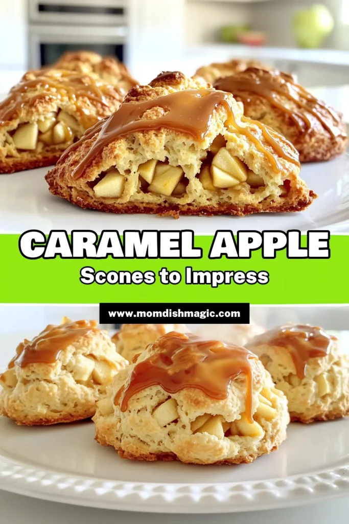 Indulge in the delightful taste of Caramel Apple Scones! This recipe combines the sweetness of caramel and tartness of Granny Smith apples in tender, buttery scones that are perfect for breakfast or a cozy afternoon treat. Easy to make with simple ingredients, these scones are sure to impress. Click through for the full recipe, and get ready to enjoy a delicious homemade treat! #CaramelAppleScones #BakingRecipes #FallFlavors #SconeLove