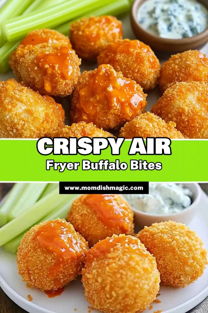 Make mealtime exciting with these irresistible Buffalo Chicken Bites in the Air Fryer! These crispy delights are easy to prepare and perfect for game day or a quick snack. With juicy chicken pieces coated in spicy buffalo sauce and a crunchy breadcrumb layer, they’re a flavorful treat. Serve them with fresh celery sticks and blue cheese dressing for dipping. Ready to spice up your next meal? Click through for the full recipe now! #BuffaloChickenBites #AirFryerRecipes #GameDaySnacks #EasyRecipes