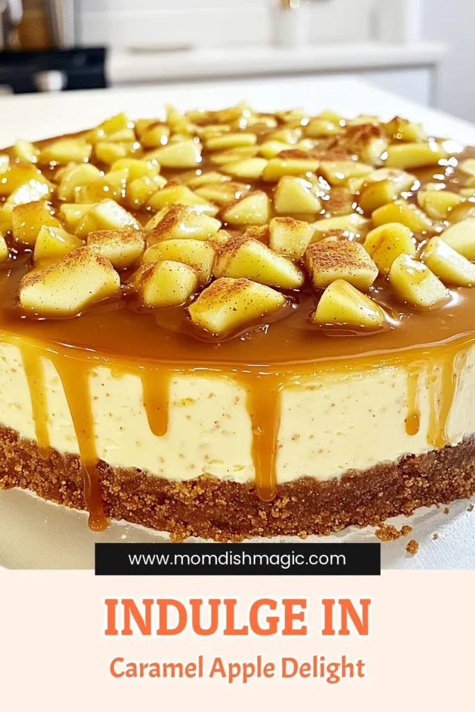 Indulge in the delightful flavors of Caramel Apple Cinnamon Cheesecake, a perfect dessert for any occasion! This creamy cheesecake, filled with tender apples and topped with sweet caramel, is sure to impress your guests. Follow our easy step-by-step recipe to create this decadent treat that combines the warmth of cinnamon with the sweetness of caramel. Click for the full recipe and satisfy your sweet cravings today! #CheesecakeRecipe #DessertIdeas #FallBaking #AppleDesserts