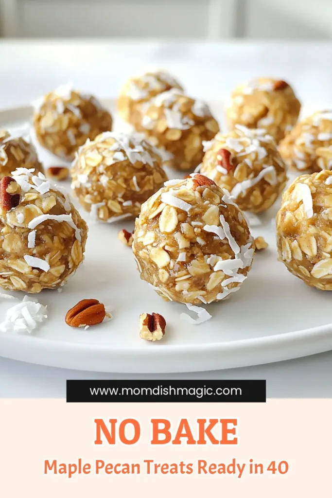 Looking for a quick and healthy snack? Try these No-Bake Maple Pecan Energy Bites! Packed with rolled oats, chopped pecans, and a touch of maple syrup, they make the perfect fuel for your day. With just a few simple ingredients and minimal prep time, you can whip up a batch of these delicious energy bites in no time. Click through to discover the full recipe and start snacking smarter today! #NoBakeRecipes #HealthySnacks #EnergyBites #MaplePecan