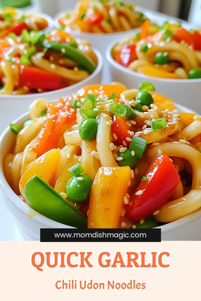 Savor the flavor with these Minute Garlic Chili Crisp Udon Noodles! This quick and easy recipe combines chewy udon noodles with a spicy garlic chili crisp and fresh mixed vegetables for a delicious meal in just 15 minutes. Perfect for busy weeknights or a cozy dinner. Don't miss out—click through to discover this tasty dish and elevate your dinner game! #GarlicChiliCrisp #UdonNoodles #QuickRecipes #SpicyNoodles
