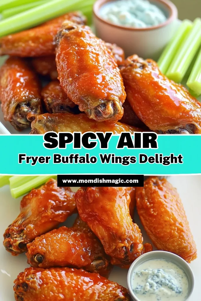 Get ready to spice up your game day with these Fiery Air Fryer Buffalo Chicken Wings! Juicy and perfectly crispy, these wings are coated in a delicious blend of spices and drenched in a tangy hot sauce. With simple ingredients and easy steps, you can create this crowd-pleaser in no time. Click through for the full recipe and get cooking! #AirFryerRecipes #BuffaloWings #SpicyAppetizers #GameDayEats