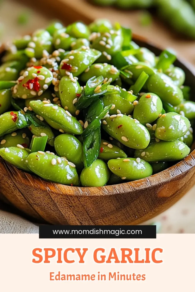 Spice up your snack time with this quick and easy Spicy Garlic Edamame recipe! With just a few ingredients like garlic, soy sauce, and red pepper flakes, you can whip up a deliciously addictive treat in minutes. Perfect for parties or a flavorful side dish, this recipe is a must-try! Click through to explore the full recipe and make your taste buds tingle! #SpicyGarlicEdamame #HealthySnacks #QuickRecipes #VeganAppetizers
