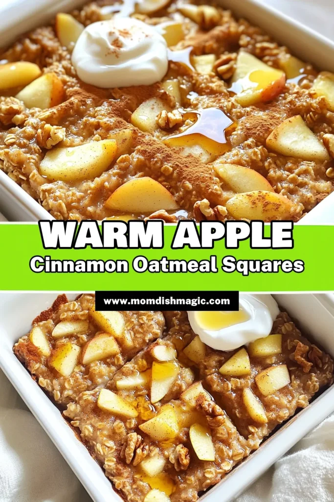 Indulge in the wholesome goodness of Apple Cinnamon Baked Oatmeal Squares! These easy and delicious squares make for a perfect breakfast or snack, packed with rolled oats and fresh apples. Learn how to create this delightful treat in just 45 minutes. Click through for the full recipe and start your day with a warm, comforting bite. Your taste buds will thank you! #BakedOatmeal #HealthyRecipes #AppleCinnamon #BreakfastIdeas