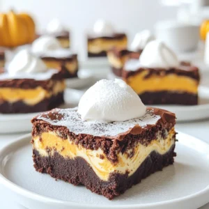 Pumpkin Cheesecake Brownies Delightful Fall Treat