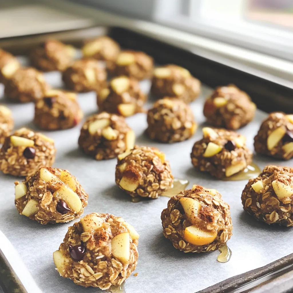 To make Apple Cinnamon Energy Bites, you need a few simple ingredients. Here’s what you will need: - 1 cup rolled oats - 1/2 cup almond butter (or any nut butter) - 1/4 cup honey or maple syrup - 1/2 cup dried apples, chopped - 1/4 cup ground flaxseed - 1 tablespoon cinnamon - 1/4 teaspoon salt - 1/4 cup mini chocolate chips (optional) - 1/4 cup chopped walnuts or pecans (optional) Each ingredient plays a big role in making these bites tasty and healthy. Rolled oats provide fiber and energy. Almond butter adds protein and healthy fats. Honey or maple syrup gives sweetness, making these bites a treat. Dried apples bring a fruity flavor and chewiness. Ground flaxseed boosts nutrition with omega-3s. Cinnamon adds warmth and spice. Salt balances the sweetness. You can also customize the flavor with optional add-ins like chocolate chips or nuts. These choices let you make the bites your own. Now that you know what you need, let’s get cooking! First, grab a mixing bowl. Add 1 cup of rolled oats, 1/4 cup of ground flaxseed, 1 tablespoon of cinnamon, and 1/4 teaspoon of salt. Stir these together well. You want a nice, even mix. This helps every bite taste great! In another bowl, mix 1/2 cup of almond butter with 1/4 cup of honey or maple syrup. Stir until it feels smooth. This mix adds sweetness and creaminess to your bites. Now, pour the wet mix into the dry mix. Stir them together until they blend well. The mixture should be sticky. Then, fold in 1/2 cup of chopped dried apples. You can also add optional ingredients like 1/4 cup of mini chocolate chips or chopped walnuts. Next, use your hands to form the mixture into small balls, about 1 inch wide. Place them on a parchment-lined baking sheet. Once you finish rolling, refrigerate the bites for at least 30 minutes. This helps them firm up. Enjoy your tasty snacks! To get the right texture, your mixture needs to be sticky. If it feels too dry, add more almond butter or honey. You can also mix in a splash of water. This helps bind everything together. When rolling them, wet your hands slightly. This will stop the mixture from sticking too much to your hands. You can add more spices for extra taste. Try nutmeg or vanilla extract for a twist. If you want it sweeter, use agave syrup or coconut sugar. Both work well and add nice flavor notes. These bites are perfect for a quick energy boost. Enjoy them before a workout or as a snack during the day. Pair them with yogurt for a great breakfast. You can also enjoy them with fresh fruit. This adds freshness and more nutrients to your snack! {{image_2}} You can mix things up with different fruits. Try using cranberries or raisins instead of dried apples. They add a nice chew and tartness. For nut butters, almond butter is great, but feel free to use peanut butter or cashew butter. Each nut butter brings its own flavor and texture. If you want to cut sugar, use less honey or maple syrup. You can also swap in a sugar-free sweetener. Adding protein powder can boost nutrition. Just mix in a scoop when combining the wet and dry ingredients. Flaxseeds are great, but you can add chia seeds for extra health benefits. In fall, try adding pumpkin spice to your bites. It gives a warm, cozy flavor. For summer, think about coconut flakes or tropical fruits like mango. These fruits can bring a fresh taste and keep your energy bites exciting all year round. To keep your Apple Cinnamon Energy Bites fresh, store them in the fridge or freezer. Refrigeration is best for short-term use. Use an airtight container to prevent drying out. If you want to keep them longer, freezing works great. Just make sure to wrap them well in plastic wrap or a freezer bag. In the fridge, these bites last about a week. If you freeze them, they can last up to three months. When you're ready to enjoy, just take out the number you want. Let them sit at room temperature for a bit or microwave for a few seconds. This will help them soften up. If you have leftover ingredients, don't toss them! Use extra oats in smoothies or bake them into muffins. Leftover almond butter makes a great spread on toast. You can also add dried apples to salads or yogurt. This way, you'll reduce waste and create more yummy meals! Energy bites pack a punch of nutrition. They use rolled oats, which are full of fiber. Fiber helps keep you full and aids digestion. Nut butter, like almond butter, provides healthy fats and protein. These nutrients give you energy without the crash. Flaxseed adds omega-3 fatty acids, great for heart health. Dried apples bring natural sweetness and vitamins. Overall, energy bites are a tasty way to fuel your day. Yes, you can make these energy bites vegan! Swap honey for maple syrup. This keeps the sweetness but makes it plant-based. You can also use any nut butter, like peanut or sunflower seed butter. Just check labels to avoid any dairy. These small changes let everyone enjoy this snack. Refrigeration is key for these energy bites. After you form them into balls, chill them for at least 30 minutes. This helps them firm up and hold their shape. If you skip this step, they might fall apart when you eat them. Plus, chilling enhances the flavors. Enjoy these bites cold or at room temperature! In this blog post, we explored how to make tasty energy bites using wholesome ingredients. We covered key components, mixing techniques, and tips for flavor and texture. Now, you can create your energy bites to suit your taste and needs. Remember, these treats offer great nutrition and can be tailored to your liking. Enjoy making and sharing these bites for quick energy throughout your day!