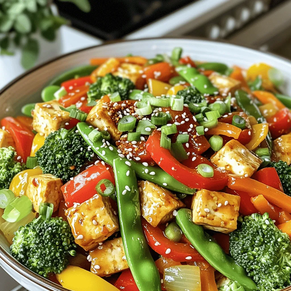 - 1 block of firm tofu (14 oz), pressed and cubed - 2 tablespoons chili crisp sauce (store-bought or homemade) - 2 tablespoons soy sauce - 1 tablespoon sesame oil - 2 cloves garlic, minced - 1-inch piece of ginger, minced - 1 bell pepper (red or yellow), sliced - 1 cup broccoli florets - 1 carrot, julienned - 1 cup snap peas - 2 green onions, sliced - Sesame seeds - Large skillet or wok - Heavy skillet or pan (for pressing tofu) - Knife and cutting board - Clean kitchen towel First, you need to press the tofu. This step is key for a great texture. Wrap the tofu in a clean kitchen towel. Place something heavy on top, like a skillet. Let it sit for 15 to 20 minutes. This helps remove extra moisture. Once pressed, cut the tofu into bite-sized cubes. Next, heat a large skillet or wok over medium-high heat. Add 1 tablespoon of sesame oil. When the oil is hot, carefully add the cubed tofu. Make sure the cubes are in a single layer. Cook for about 4 to 5 minutes on each side. You want it to turn golden brown. Once done, remove the tofu from the skillet and set it aside. This will give you that nice, crispy texture. In the same skillet, add the rest of the sesame oil. Then, add minced garlic and ginger. Stir them for about 30 seconds until they smell good. Now it's time to add the sliced bell pepper, broccoli florets, carrot, and snap peas. Stir-fry these for 3 to 4 minutes. You want the veggies to be bright and just tender. Lower the heat to medium, and add the cooked tofu back into the skillet. Pour in the soy sauce and chili crisp sauce. Stir gently to coat everything. Cook for an additional 2 minutes to warm through. This brings all the flavors together. Finally, sprinkle sliced green onions and sesame seeds on top for garnish. Enjoy your chili crisp tofu stir fry! To make your own chili crisp, use a few simple ingredients. Mix together: - ½ cup of vegetable oil - ¼ cup of crushed red pepper flakes - 2 tablespoons of minced garlic - 1 tablespoon of minced onion Heat the oil over medium heat. Add the garlic and onion, stirring until golden. Then, sprinkle in the red pepper flakes. Let it cool and store it in a jar. This homemade version gives your dish a fresh kick. For crispy tofu, start by pressing it well. Remove moisture for about 15-20 minutes. This step is key. After cutting it into cubes, use a hot skillet. Cook it in a single layer. Avoid crowding the pan. Let each side brown nicely for 4-5 minutes. This creates a crunchy texture. Heat your skillet before adding oil. Use medium-high heat for quick cooking. Stir-fry veggies in the order of cooking time. Start with harder ones like carrots and broccoli. Add softer ones like bell peppers last. Stir constantly to prevent burning. Keep the colors bright and the crunch intact. {{image_2}} You can change the vegetables in this stir fry. Try using mushrooms for a meaty feel. Zucchini or snow peas add a fresh crunch. You can also mix in baby corn or bell peppers of different colors. Feel free to use whatever you have on hand. It keeps the dish exciting every time you make it. Tofu is great, but you can mix it up. Try tempeh if you want a nutty taste. You can also use chicken or shrimp for extra protein. Just cook them until they are done before adding the veggies. This way, you get a tasty stir fry with your favorite protein. If you love heat, add more chili crisp. For a milder dish, use less. You can also add a splash of vinegar for tang or a pinch of sugar to balance flavors. Each change can make a big difference in taste. Adjust the spice to match your mood! To keep your leftover chili crisp tofu stir fry fresh, let it cool down. Then, place it in an airtight container. This helps keep the flavors intact. Store it in the fridge for up to three days. If you want to enjoy it later, freezing is a great option! When you are ready to eat your leftovers, heat them in a skillet. Use medium heat and add a splash of water or oil. Stir gently until heated through. You can also use the microwave. Heat in short bursts, stirring in between for even warmth. To freeze your stir fry, divide it into portions. Use freezer-safe containers or bags. Squeeze out excess air to prevent freezer burn. You can freeze it for up to three months. To enjoy, simply thaw in the fridge overnight before reheating. You should use firm tofu for this dish. Soft tofu breaks apart easily. Firm tofu holds its shape well during cooking. It gives a lovely texture to your stir fry. If you only have soft tofu, be careful when cooking. It may not look as nice on your plate. If you lack chili crisp, try using sriracha or chili oil. Both add heat and flavor to your dish. You can also mix crushed red pepper with oil for a similar effect. For a milder taste, use a bit of soy sauce and sesame oil. This stir fry lasts about 3 to 4 days in the fridge. Store it in an airtight container to keep it fresh. Before serving, reheat it in a pan or microwave. Enjoy it hot for the best flavor! In this blog post, we explored making a delicious chili crisp tofu stir fry. We discussed key ingredients, preparation steps, and tips for perfect texture and flavor. You learned how to customize your dish with various vegetables and spice levels. Storage methods for leftovers were also covered. I hope you feel inspired to try this recipe and make it your own. Enjoy your cooking adventure and savor each bite!