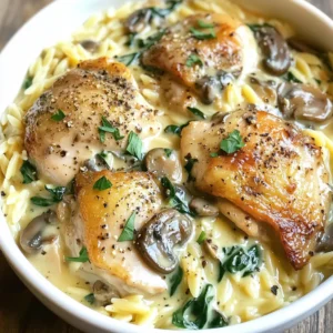 One Pot Chicken Mushroom Orzo Simple and Flavorful Meal