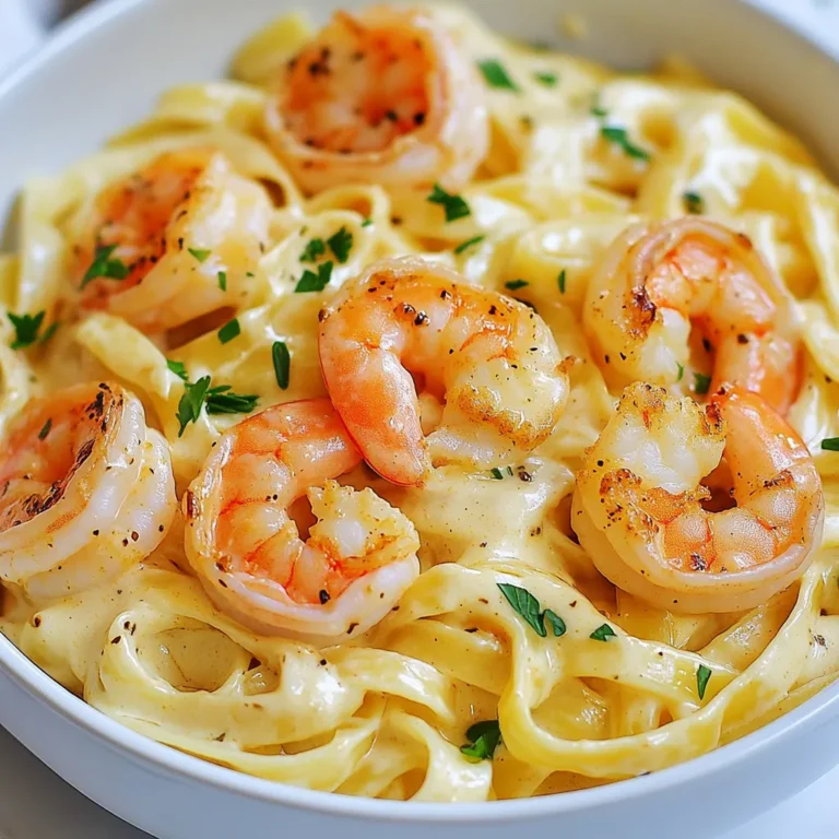 - 1 pound large shrimp, peeled and deveined - 8 ounces fettuccine pasta - 2 tablespoons Cajun seasoning - 3 tablespoons olive oil - 4 cloves garlic, minced - 1 cup heavy cream - 1 cup grated Parmesan cheese - 1/2 cup unsalted butter - Salt and pepper to taste - Chopped fresh parsley for garnish Shrimp is the star of this dish. I use large shrimp for the best texture. They cook quickly and soak up flavors well. Cajun seasoning adds a spicy kick. It combines paprika, garlic, and other spices for depth. Heavy cream makes the sauce rich and smooth. Parmesan cheese gives it a nice salty flavor. Olive oil helps cook the shrimp and adds healthy fats. Butter adds creaminess and enhances the sauce's taste. Garlic brings aroma and flavor, making the dish fragrant. If you're allergic to shrimp, you can use chicken or tofu instead. For a lighter dish, swap heavy cream with half-and-half or a dairy-free option. If you're gluten-free, use gluten-free pasta. You can also adjust the spice level by reducing Cajun seasoning or using a milder blend. For a vegetarian version, omit shrimp and increase veggies like bell peppers or mushrooms. Always check labels to ensure all ingredients meet your dietary needs. {{ingredient_image_1}} First, cook the fettuccine in a large pot. Bring salted water to a boil. Cook it until it is al dente, about 8 to 10 minutes. Save 1/2 cup of the pasta water, then drain the pasta. Set it aside for now. Next, take your shrimp and put them in a bowl. Toss them with Cajun seasoning. Make sure every shrimp is well coated. This gives them a great flavor. Now, heat olive oil in a large skillet over medium-high heat. When the oil is hot, add the shrimp. Cook them for about 2 to 3 minutes on each side. The shrimp should turn pink and opaque. Once done, take the shrimp out and set them aside. To cook shrimp perfectly, watch the color closely. They should turn bright pink. If they curl tightly, they are likely overcooked. Always cook them just until they are opaque. This keeps them tender. Also, make sure the skillet is hot enough before adding the shrimp. This helps them sear nicely. Avoid overcrowding the pan. Cook in batches if needed. In the same skillet, lower the heat to medium. Add unsalted butter and let it melt. Once it melts, add minced garlic. Sauté the garlic for about 30 seconds. It should smell great but not burn. Next, pour in heavy cream and stir it well. Let it come to a gentle simmer. Slowly whisk in the grated Parmesan cheese. Continue mixing until the sauce is smooth and creamy. If your sauce feels too thick, add a bit of the reserved pasta water. This helps achieve the right consistency. Finally, add the cooked fettuccine and shrimp back to the skillet. Toss everything together until well combined. Season with salt and pepper to taste. To cook fettuccine just right, start with a big pot. Fill it with water and add salt. The salt helps flavor the pasta. Bring the water to a boil before adding the fettuccine. Stir the pasta a bit right after you add it. This keeps it from sticking. Cook it according to the package time, usually about 8-10 minutes. You want it to be al dente, which means it should still have a bit of bite. When done, save half a cup of the pasta water. This water helps make your sauce creamy later. Cajun seasoning can be spicy. If you like it mild, use less seasoning. Start with one tablespoon on your shrimp. You can always add more if you want more heat. For those who love spice, feel free to use the full two tablespoons. If you want a bit of sweetness, add a pinch of sugar. This balances out the heat and makes a great flavor. To make a creamy sauce, use heavy cream. It helps create a rich texture. When you add the cream to the skillet, let it heat gently. Avoid boiling it too much, or it may separate. Slowly whisk in the Parmesan cheese until it melts smoothly. If your sauce gets too thick, add some of that reserved pasta water. This not only thins it out but also adds flavor. Keep stirring until everything is well mixed. This will give you that perfect creamy consistency. Pro Tips Use Fresh Shrimp: For the best flavor and texture, use fresh shrimp instead of frozen. If using frozen, ensure they are fully thawed and patted dry before seasoning. Adjust the Spice: Customize the level of heat in your Cajun shrimp by adjusting the amount of Cajun seasoning used. Start with less if you're unsure, as you can always add more later. Perfect Pasta Timing: To ensure the pasta and sauce finish at the same time, start cooking the pasta after sautéing the shrimp. This way, everything will be hot and ready to serve together. Garnish for Freshness: A sprinkle of freshly chopped parsley not only adds color but also enhances the dish's flavor. Consider using fresh herbs like basil or cilantro for a unique twist. {{image_2}} You can swap shrimp for chicken or sausage. For chicken, cut it into bite-sized pieces. Sauté it until fully cooked. Use the same Cajun seasoning for a great flavor. If you prefer sausage, try andouille or smoked sausage. Slice it and cook until browned. Both options taste amazing in this dish. If you want a vegetarian version, leave out the shrimp. You can add veggies like bell peppers, zucchini, or mushrooms. Sauté them in olive oil until tender. You can also add white beans for protein. They will give your dish a hearty feel while keeping it meat-free. Fettuccine works well, but you can use other pasta types too. Try penne, farfalle, or even whole wheat pasta. Each pasta brings a unique texture. Just cook according to the package directions. The key is to ensure it pairs well with the creamy sauce. To store leftovers, let the dish cool down first. Then, place it in an airtight container. This keeps the flavors fresh. Make sure to cover it well. You can keep it in the fridge for easy access. When reheating, use low heat on the stove. Add a splash of water or cream to help the sauce. Stir gently to keep the texture smooth. Microwaving works too, but be careful not to overcook it. Heat in short bursts, stirring in between. In the fridge, your creamy Cajun shrimp Alfredo lasts about 3 days. If you freeze it, it can last 2 to 3 months. However, freezing may change the texture of the shrimp. Always check for any signs of spoilage before eating. To thicken your Alfredo sauce, you can use a few simple methods. First, cook the sauce longer. This helps it reduce and thicken. Second, add more cheese. Parmesan cheese is great for this. You can also mix in a bit of cornstarch. Just dissolve cornstarch in water, then add it to the sauce. Stir well and let it cook until thick. If you do this, be careful not to overdo it. You want a creamy, not gummy, sauce! Yes, you can use half-and-half instead of heavy cream. However, the sauce will be less rich. Heavy cream gives the best flavor and texture. If you use half-and-half, add a bit more cheese to help it feel creamy. This will still give you a nice sauce. Just keep an eye on the cooking time, as it may thicken differently. Creamy Cajun Shrimp Alfredo pairs well with several sides. Here are some great options: - Garlic bread: Toasted bread with garlic butter is always a hit. - Salad: A fresh green salad adds a nice crunch. - Steamed veggies: Broccoli or asparagus can brighten up your meal. - Wine: A glass of white wine complements the flavors nicely. Try these options to make your dinner even more special! This blog post covered all you need to know about Creamy Cajun Shrimp Alfredo. We explored ingredients, cooking steps, and how to achieve that perfect creamy sauce. I shared tips and tricks to enhance flavor and texture. You now have ideas for variations and storage tips to keep your meal fresh. With these insights, you can create a delicious dish that suits your taste. Try it out and enjoy a great meal!