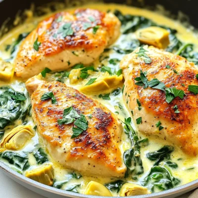 Creamy Spinach Artichoke Chicken Skillet Delight