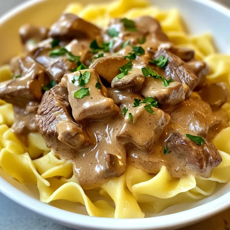 - 1 lb beef stew meat - 2 tablespoons vegetable oil - 1 medium onion, finely chopped - 3 cloves garlic, minced - 8 oz mushrooms, sliced To make a great beef stroganoff, you need some key ingredients. The beef stew meat is the star of this dish. Cut it into small, bite-sized pieces. This helps it cook evenly. Next, you'll want vegetable oil to sear the beef. It adds flavor and color. Onions, garlic, and mushrooms are your aromatics. They bring depth to the dish and make it smell amazing. - 1 cup beef broth - 1 tablespoon Worcestershire sauce - 1 teaspoon Dijon mustard - 1 teaspoon dried thyme - Salt and pepper to taste For flavor, beef broth is essential. It adds richness. Worcestershire sauce gives a tangy kick. Dijon mustard adds a bit of zest. Dried thyme adds an earthy note. Don't forget salt and pepper! They balance all the flavors. - 1 cup sour cream - 8 oz egg noodles - Fresh parsley for garnish To finish, you need sour cream. It makes the sauce creamy and smooth. Egg noodles are the perfect base for the beef. They soak up the sauce well. Lastly, fresh parsley adds a pop of color and freshness on top. Enjoy your delicious meal! {{ingredient_image_1}} 1. Searing the beef in the Instant Pot: Set your Instant Pot to 'Sauté' mode. Add 2 tablespoons of vegetable oil and let it heat up. Once hot, add 1 pound of beef stew meat, cut into bite-sized pieces. Season with salt and pepper. Sear the beef for about 4-5 minutes until browned on all sides. This step builds flavor. 2. Removing the beef to sauté aromatics: Once the beef is browned, remove it from the pot. Place it on a plate and set it aside. This will keep it juicy while we cook the aromatics. 1. Sautéing onions, garlic, and mushrooms: In the same pot, add 1 medium onion, finely chopped. Sauté for 2-3 minutes until the onion is soft. Next, add 3 cloves of minced garlic and 8 ounces of sliced mushrooms. Cook for another 2-3 minutes until the mushrooms are tender. This step adds depth to the dish. 2. Adding liquids and beef back to the pot: Pour in 1 cup of beef broth, scraping up any browned bits from the bottom of the pot. Stir in 1 tablespoon of Worcestershire sauce, 1 teaspoon of Dijon mustard, and 1 teaspoon of dried thyme. Return the beef to the pot and stir to combine everything well. 1. Sealing the Instant Pot and setting timer: Close the Instant Pot lid and make sure the vent is sealed. Select 'Manual' or 'Pressure Cook' mode. Set the timer for 15 minutes on high pressure. 2. Natural and quick pressure release methods: Once the timer goes off, let the pressure release naturally for about 5 minutes. Then, switch to quick release to let out the remaining pressure. This helps keep the meat tender and juicy. Searing the beef is key to great flavor. Browning the meat adds depth. It creates a rich base for your sauce. If you overcrowd the pot, the beef will steam instead. Work in batches if needed. This way, each piece gets a nice crust. To thicken the sauce, flour works well. Mix it with sour cream first for a smooth blend. If you want a creamier sauce, try adding more sour cream. You can also use cornstarch mixed with water for a gluten-free option. Adjust to your taste, and keep it silky. Season your beef well with salt and pepper. Don’t be shy! Fresh herbs like parsley can brighten the dish. Add them just before serving. They give a pop of color and taste. You can also try a splash of lemon juice for a zesty twist. Pro Tips Use Quality Beef: Choose a good cut of beef, like chuck roast, for a more tender and flavorful stroganoff. Don’t Skip the Searing: Searing the beef adds depth and richness to the dish, enhancing the overall flavor. Add Fresh Herbs: Experiment with fresh thyme or parsley for a burst of freshness and added flavor. Adjust Creaminess: For a richer sauce, consider adding a splash of heavy cream in addition to the sour cream. {{image_2}} You can use chicken or pork if you want a twist. Just make sure to adjust cooking times. Chicken cooks faster, so keep an eye on it. For pork, use tender cuts like pork loin. If you prefer plant-based meals, try mushrooms or lentils. Both add great flavor and texture. You can also use tofu for a protein boost. This dish is great for adding extra veggies. You can toss in peas, carrots, or even bell peppers. These add color and nutrients. Try using different mushroom types too. Shiitake or portobello can give a richer taste. Feel free to mix and match to suit your taste. Egg noodles are classic, but you can swap them for gluten-free pasta. This makes it accessible for those with dietary needs. You could also serve it over rice or mashed potatoes. Both will soak up the creamy sauce nicely. Serve it how you like for a personalized touch! To store beef stroganoff, let it cool first. Use an airtight container. Make sure to seal it well. Place it in the fridge. Beef stroganoff is best eaten within 3 to 4 days. If you want to keep it longer, freezing is a good option. You can reheat beef stroganoff in two ways: the microwave or the stove. For the microwave, place it in a bowl and cover it. Heat it for 1 to 2 minutes, stirring halfway through. On the stove, warm it in a pot over low heat. Stir it often to keep it creamy. If it looks too thick, add a splash of beef broth or water. To freeze beef stroganoff, let it cool completely. Transfer it into a freezer-safe container. Leave some space at the top for expansion. It can last for up to 3 months in the freezer. When you want to eat it, thaw it in the fridge overnight. Reheat it using the stove for the best results. Yes, you can. You can use a stovetop or slow cooker. For stovetop, brown the beef in a large pot. Sauté the onions, garlic, and mushrooms next. Add the broth and seasonings, then simmer. Cook until the beef is tender. If you prefer a slow cooker, sear the beef first. Then, mix all ingredients in the slow cooker. Cook on low for 6-8 hours or high for 3-4 hours. You can swap some ingredients for lighter ones. Use lean beef cuts like sirloin instead of stew meat. Choose low-fat sour cream or Greek yogurt for a healthier cream base. You can also add more veggies, like spinach or zucchini, to boost nutrition. Another idea is to use whole grain egg noodles for more fiber. If you want a dairy alternative, try unsweetened cashew cream or coconut yogurt. For a lighter option, Greek yogurt works well too. You can also mix cream cheese with a little milk to get a similar texture. Each option brings a unique flavor to your dish, so choose what fits your taste best. You now have everything to make a delicious beef stroganoff. We covered the key ingredients, from the beef to the toppings. I shared simple steps for cooking in an Instant Pot. You can try tips to make your dish better and even explore variations for other proteins. Remember, the joy of cooking lies in sharing. Store leftovers well and enjoy them later. With these guidelines, you can create a meal that warms the heart and brings smiles. Happy cooking!