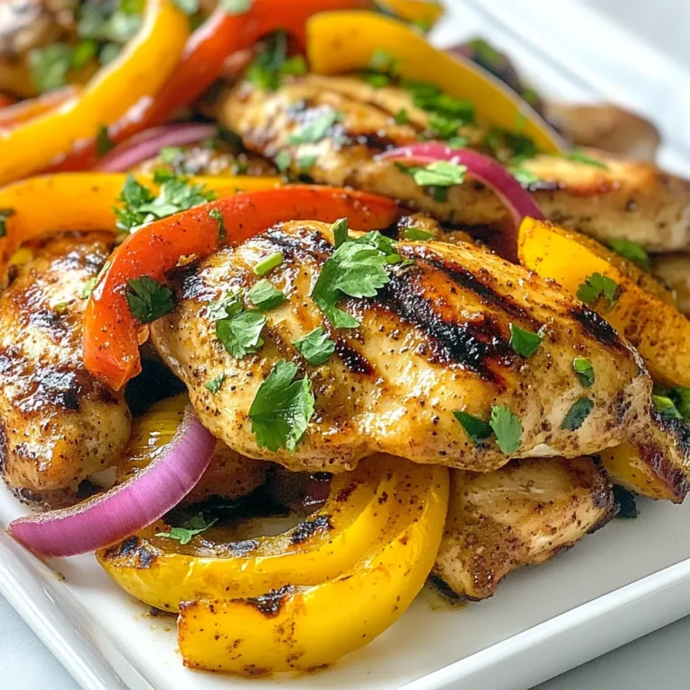 - 4 boneless, skinless chicken breasts - 4 cloves garlic, minced - 1 teaspoon cumin - 1 teaspoon paprika - 1 tablespoon fresh oregano, chopped (or 1 teaspoon dried) - 1 lime, juiced - 3 tablespoons olive oil - Salt and pepper to taste - 1 red bell pepper, sliced - 1 yellow bell pepper, sliced - 1 small red onion, sliced - Fresh cilantro, for garnish You can add a few ingredients to make your dish even better. Consider using: - 1 teaspoon chili powder for heat - A dash of smoked paprika for depth - Fresh lime slices for serving These additions can give the chicken a nice twist. Feel free to mix and match to find your favorite flavor combo. Herbs play a big role in Cuban food. Fresh herbs add bright flavors and aromas. In this recipe, fresh oregano stands out. It brings a unique taste that dried herbs can't match. They also enhance the look of the dish. Fresh herbs can make any meal feel special. Try to use fresh whenever possible for the best results. {{ingredient_image_1}} To start, gather your ingredients. You need garlic, cumin, paprika, oregano, lime juice, olive oil, salt, and pepper. In a mixing bowl, combine these items. Mix well until you form a smooth marinade. This blend gives the chicken its bold flavor. You can smell the aromas of garlic and spices already! Next, take the chicken breasts out. Place them in a resealable plastic bag or a shallow dish. Pour the marinade over the chicken. Make sure each piece is well-coated. This step is crucial! Seal the bag or cover the dish and place it in the fridge. Let it marinate for at least 30 minutes. For more flavor, you can let it sit for up to 2 hours. Now, it's time to cook! Preheat your griddle or large skillet over medium-high heat. If needed, add a little olive oil to prevent sticking. Once hot, take the marinated chicken from the fridge. Place the chicken on the griddle. Cook for about 6-7 minutes on each side. The internal temperature should reach 165°F (75°C). In the last few minutes of cooking, add sliced bell peppers and red onion to the griddle. Sauté them until tender and slightly charred. This adds color and taste! Once done, remove the chicken and veggies from the griddle. Let the chicken rest for a few minutes before slicing. Serve the sliced chicken topped with the sautéed peppers and onions. Don’t forget to garnish with fresh cilantro for a pop of color and flavor! For the best taste, marinate the chicken for at least 30 minutes. If you have time, let it sit for up to 2 hours. This longer time helps the chicken soak up all those tasty spices. The lime juice adds zing, and the garlic gives a nice kick. Heat your griddle or skillet over medium-high heat. This high temperature seals in the juices. If you want less stick, add a splash of olive oil before cooking. Cook each side for about 6-7 minutes. Check that the chicken reaches 165°F (75°C) inside to ensure it’s safe to eat. To get perfect grilled chicken, let it rest after cooking. This keeps the juices inside. Slice it after a few minutes. Add the sautéed peppers and onions on top for a colorful finish. Garnish with fresh cilantro for a burst of flavor. Enjoy your Cuban Griddled Chicken! Pro Tips Marinate Longer for More Flavor: Allow the chicken to marinate for at least 2 hours, or overnight if possible, to let the flavors penetrate deeper into the meat. Adjust Heat as Needed: If your chicken is browning too quickly, reduce the heat slightly to ensure it cooks through without burning. Let it Rest: After cooking, let the chicken rest for a few minutes before slicing to retain its juices and keep it moist. Serve with a Fresh Side: Pair this dish with a light salad or rice to balance the flavors and add freshness to your meal. {{image_2}} You can change the marinade for different tastes. Try adding honey for sweetness. A splash of soy sauce gives a nice umami kick. For a zesty twist, include orange juice instead of lime. You could even use fresh herbs like thyme or basil. They add a fresh taste to the chicken. Cuban Griddled Chicken pairs well with many sides. Serve it with rice and black beans for a classic Cuban meal. A simple green salad with vinaigrette also works great. You can add fried plantains for a sweet crunch. If you want something light, grilled vegetables are a perfect match. To make the chicken spicier, add more cumin or paprika. You can also mix in some crushed red pepper flakes. If you want less heat, skip the pepper flakes. Adjust the spice to fit your taste. Experiment to find what you like best! To keep your Cuban griddled chicken fresh, let it cool first. Then, place it in an airtight container. Store it in the fridge for up to three days. Make sure the chicken is well-sealed to avoid drying out. If you have leftover vegetables, store them separately for better texture. When you’re ready to enjoy your leftovers, use a skillet for reheating. Heat the skillet over medium heat. Add a little olive oil to keep it moist. Cook the chicken for about three to four minutes on each side. If you want, toss in some fresh veggies to warm them too. This keeps everything tasty and juicy. Freezing is a great option if you want to save your chicken longer. Place the cooled chicken in a freezer-safe bag. Remove as much air as possible before sealing. You can freeze the chicken for up to three months. When you’re ready to eat, thaw it overnight in the fridge. Reheat it on the stovetop for the best results. You can serve Cuban Griddled Chicken with many tasty sides. Rice and black beans are classic options. A fresh salad with lime dressing adds a nice crunch. Grilled corn on the cob tastes great too. You might also enjoy fried plantains or sautéed vegetables. Each side adds its own flavor and texture to the meal. Yes, you can use bone-in chicken. The cooking time will change. Bone-in chicken takes longer to cook through. Make sure to check the internal temperature. It should reach 165°F (75°C) for safety. If you use bone-in pieces, you might want to lower the heat and cook longer. This way, the meat stays juicy and tender. To check if chicken is cooked, use a meat thermometer. Insert it into the thickest part of the chicken. It should read 165°F (75°C). If you don’t have a thermometer, cut into the chicken. The juices should run clear, and the meat should be white, not pink. Always ensure your chicken is fully cooked for safe eating. In this post, we covered the key ingredients for Cuban Griddled Chicken and how to prepare them. I detailed step-by-step instructions, tips for the best flavor, and variations to suit any taste. Remember the importance of fresh herbs and ideal cooking techniques for great results. Lastly, proper storage can keep your chicken tasty for later. Enjoy your flavorful meal with perfect sides, and feel free to explore different flavors! Cook with joy and share your delicious creations!