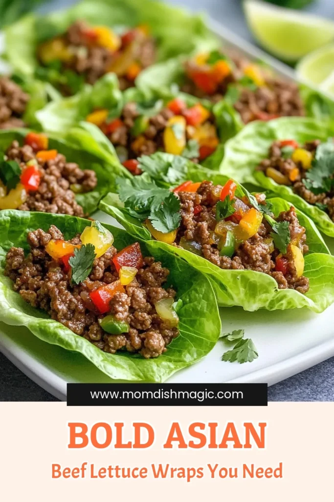 Discover the deliciousness of Asian ground beef lettuce wraps with this easy recipe! These flavorful beef lettuce wraps come together in just 25 minutes, making them a perfect weeknight meal. Packed with healthy ingredients and a hint of spice, they bring a tasty twist to your table. Serve these spicy ground beef wraps as an appetizer or main dish that everyone will love. Try them today and enjoy! #AsianGroundBeefLettuceWraps #HealthyBeefLettuceWraps #EasyAsianLettuceWraps #SpicyGroundBeefWraps
