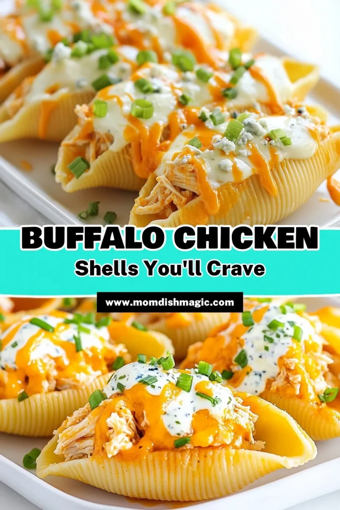 Discover the ultimate comfort food with these Buffalo Chicken Stuffed Shells, an easy stuffed pasta recipe that's perfect for any dinner table! This buffalo chicken pasta dish combines creamy cheese and tangy buffalo sauce, creating a delicious baked stuffed shells recipe that's sure to impress. Serve this creamy buffalo chicken dinner at your next gathering. Save this recipe for a tasty meal! #BuffaloChickenStuffedShells #StuffedPasta #BuffaloChicken #EasyDinnerIdeas