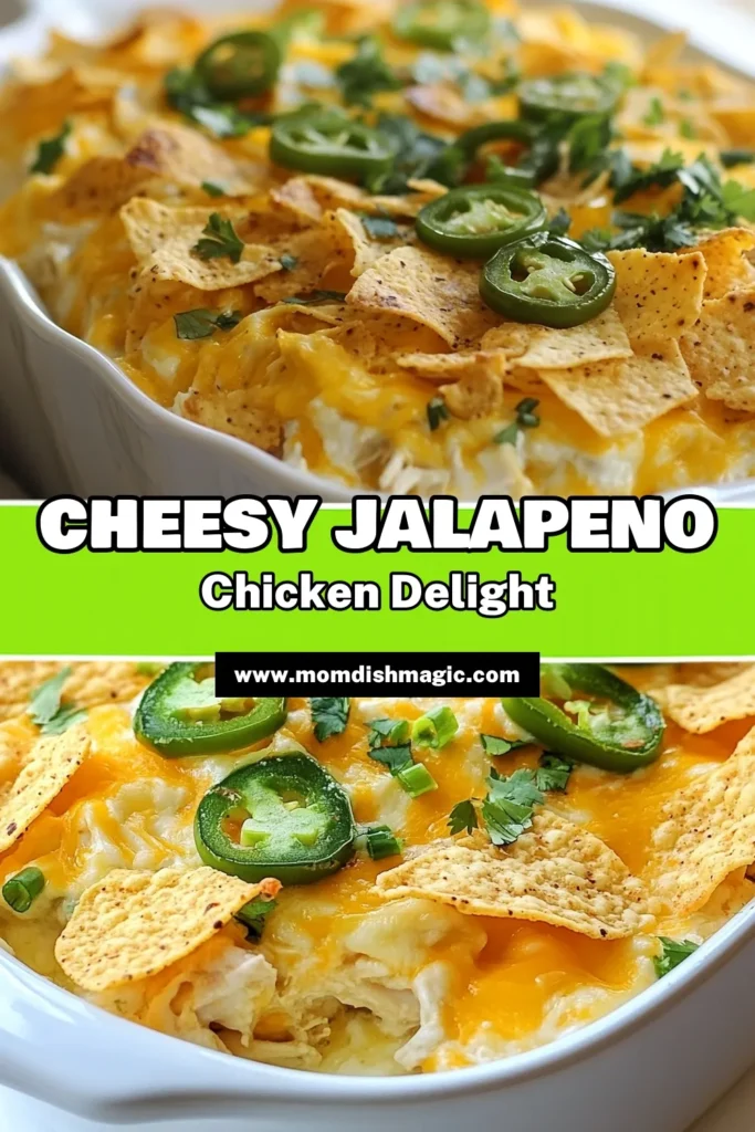 Indulge in the deliciousness of Jalapeño Popper Chicken Casserole, a creamy chicken casserole recipe that’s sure to be a hit! This easy casserole with jalapeños combines tender chicken, creamy cheese, and a crunchy topping for a cheesy chicken casserole dish that’s packed with flavor. Perfect for any gathering, this baked jalapeño popper recipe is a must-try. Save now and impress your guests! #CasseroleRecipes #CheesyChicken #JalapenoPopper #EasyDinnerIdeas