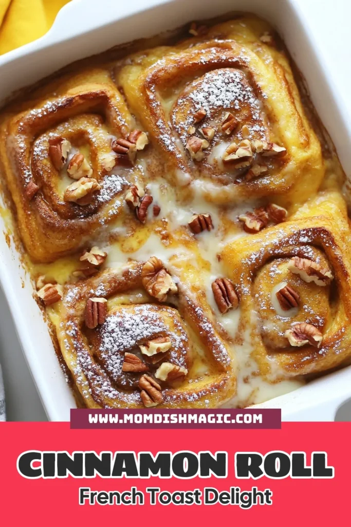 Savor the magic of mornings with this delicious Cinnamon Roll French Toast Bake! This easy breakfast casserole combines the sweetness of cinnamon rolls with the classic baked French toast recipe, making it perfect for brunch ideas. Whip up this dreamy cinnamon roll recipe in just 15 minutes and bake it to golden perfection. Don’t miss out on this mouthwatering treat—click to save the recipe now! #CinnamonRollFrenchToastBake #EasyBreakfast #BrunchIdeas #BakedFrenchToast