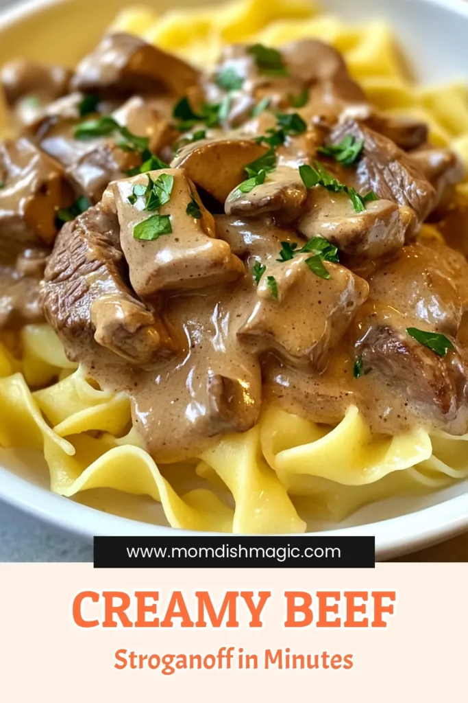 Looking for a delicious and easy dinner idea? Try this Instant Pot Beef Stroganoff, a creamy beef stroganoff recipe that's perfect for busy weeknights. This quick beef stroganoff is made with tender beef stew meat, mushrooms, and egg noodles for a satisfying meal in just 35 minutes. With simple ingredients and easy steps, your family will love this easy beef stroganoff instant pot dish. Save this recipe now! #BeefStroganoff #InstantPotRecipes #QuickDinner #ComfortFood
