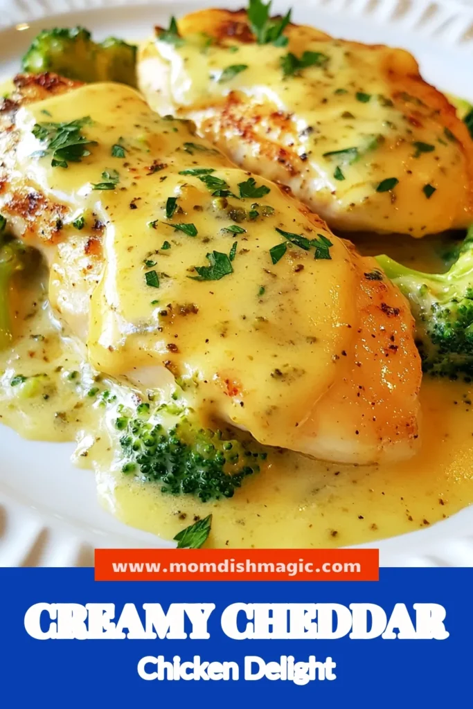 Looking for a delicious and easy chicken dinner recipe? Try this creamy broccoli cheddar chicken! With tender chicken breasts baked in a rich broccoli cheddar sauce recipe, this comfort food chicken recipe will surely impress. Perfect for busy weeknights, just sauté, bake, and enjoy! Don’t forget to save this baked chicken with broccoli for your meal planning! #CreamyBroccoliCheddarChicken #EasyChickenDinner #ComfortFood #BroccoliCheddarSauce