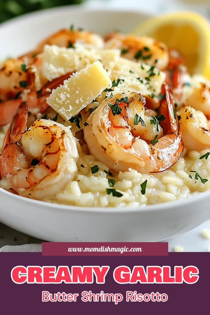 Indulge in a flavorful Garlic Butter Shrimp Risotto that's perfect for a quick seafood dinner! This easy risotto recipe features creamy Arborio rice risotto, fresh shrimp, and a delightful garlic butter sauce. Ideal for weeknight meals, it's sure to impress your family and friends. Ready in just 30 minutes, don’t miss out on this delicious dish! Save the recipe now and elevate your dinner game! #GarlicButterShrimpRisotto #EasyRisottoRecipe #CreamyShrimpRisotto #QuickSeafoodDinner