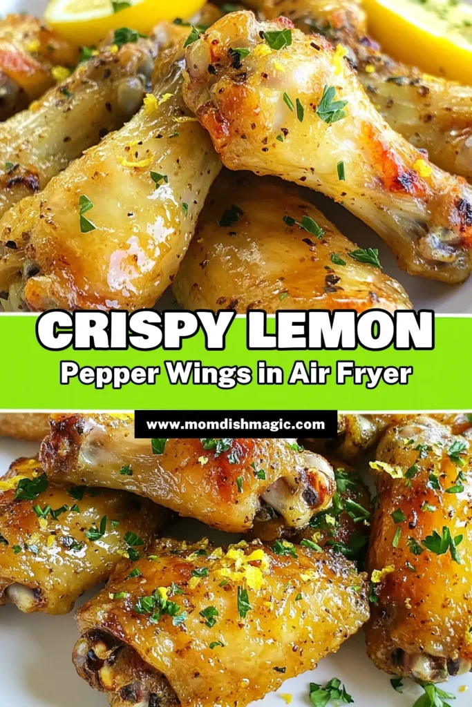Craving crispy chicken wings? Try these Air Fryer Lemon Pepper Wings! This easy air fryer recipe delivers delicious lemon pepper chicken wings that are healthy and perfect for any gathering. With just a handful of ingredients and a quick prep, you’ll enjoy flavorful wings in no time. Don't miss out on this crispy chicken wings recipe; it's a must-save for your next meal! Pin now! #AirFryerRecipes #HealthyWings #LemonPepper #ChickenWings