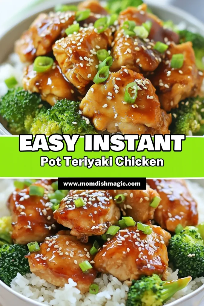 Discover the ultimate comfort food with this Instant Pot teriyaki chicken rice recipe! Enjoy easy teriyaki chicken tender thighs paired with fragrant jasmine rice for a healthy instant pot meal. This quick teriyaki chicken dinner, loaded with broccoli, is perfect for busy weeknights or family gatherings. Get ready to savor delightful flavors with minimal effort. Try this delicious dish today and elevate your mealtime! #InstantPotRecipes #TeriyakiChicken #EasyDinner #HealthyRecipes