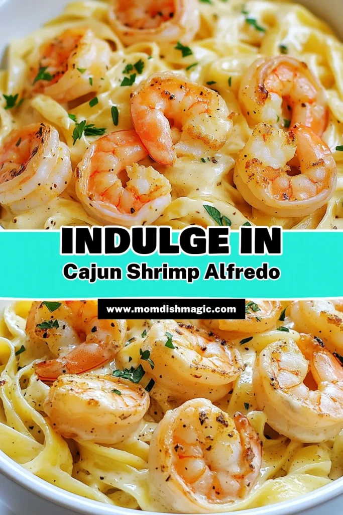 Indulge in a delightful creamy Cajun shrimp Alfredo that will elevate your dinner game! This fettuccine Alfredo recipe features succulent shrimp seasoned with zesty Cajun spices, creating a rich and flavorful creamy shrimp pasta dish. Perfect for weeknight meals or special occasions, this recipe is sure to impress. Try it tonight and savor the flavors! Save this recipe for later! #CajunShrimpAlfredo #CreamyShrimpPasta #ShrimpPastaDishes #CajunPastaRecipes