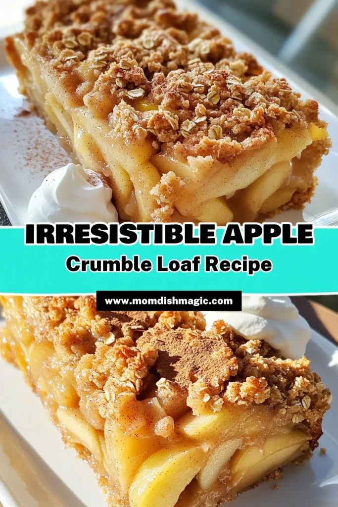 Indulge in the delightful flavors of Apple Crumble Loaf with this easy recipe! Bursting with juicy apples, warm spices, and a crunchy crumble topping, it's perfect for any occasion. Whether for breakfast or dessert, this moist loaf is sure to please. Click through to explore the full recipe and impress your loved ones with this scrumptious treat. Don't miss out! #AppleCrumbleLoaf #BakingJoy #EasyRecipes #FallBaking