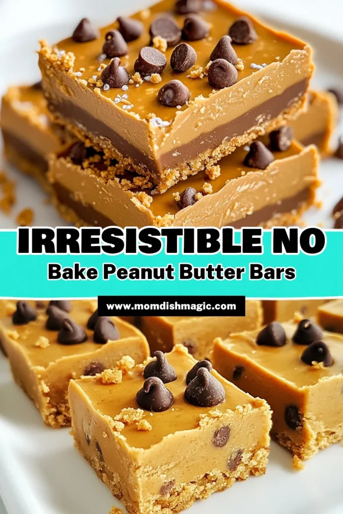 Indulge in these delicious no-bake peanut butter bars that are perfect for satisfying your sweet tooth while staying healthy! This easy peanut butter recipe combines creamy peanut butter, honey, and oats to create homemade granola bars that everyone will love. Packed with protein, they're the ultimate healthy snack bars and a fantastic treat to make ahead. Try these chocolate peanut butter treats today! Save this recipe for later! #NoBakePeanutButterBars #HealthySnacks #EasyPeanutButterRecipe #HomemadeGranolaBars