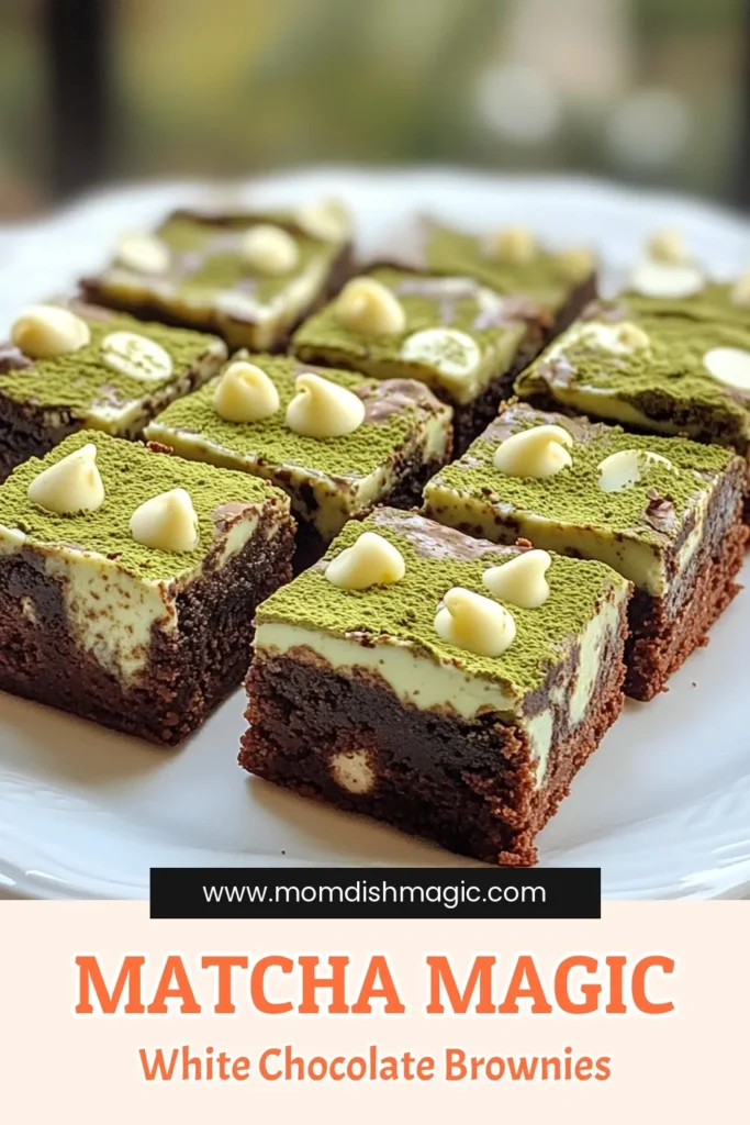 Indulge in this delightful Matcha Brownies Recipe featuring a unique blend of rich white chocolate and earthy matcha! These easy matcha brownies are perfect for chocolate matcha treats that satisfy your sweet tooth. Make a batch of these delicious matcha dessert recipes for your next gathering. Get ready to impress friends and family with a stunning dessert that’s simple to make! Pin this recipe now! #MatchaBrownies #WhiteChocolateBrownies #EasyMatchaBrownies #MatchaDessertRecipes