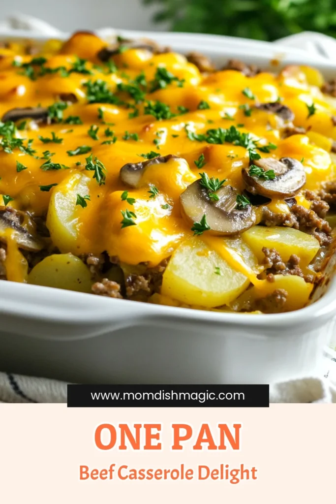 Looking for a hearty and satisfying meal? Try this Hobo Ground Beef Casserole, the perfect easy beef casserole recipe for busy weeknights! This one pot ground beef meal features creamy mushroom beef bake goodness, with tender potatoes and mixed veggies. It's a crowd-pleasing comfort food casserole recipe that the whole family will love. Pin now to enjoy a simple and delicious dinner idea! #beefcasserole #comfortfood #easyrecipes #onepotmeal