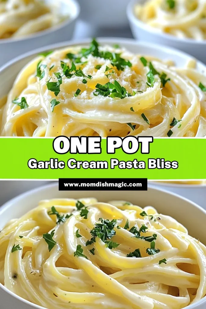 Looking for a delicious and easy dinner? Try this One Pot Creamy Garlic Pasta! This quick dinner recipe features creamy garlic fettuccine, perfect for a satisfying vegetarian pasta dish. With just one pot, you can whip up a flavorful meal in 20 minutes. Don't miss out on this easy garlic fettuccine recipe that will elevate your weeknight dinners. Save this recipe for a hassle-free cooking experience tonight! #CreamyGarlicPasta #OnePotPastaRecipe #VegetarianPastaDish #QuickDinnerRecipes