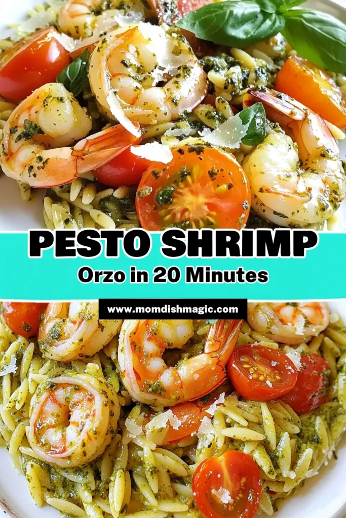 Looking for a delicious and quick shrimp pasta dish? This pesto shrimp orzo recipe combines tender shrimp with basil pesto orzo for a healthy shrimp pasta meal that's packed with flavor. Perfect for busy weeknights, it's an easy shrimp recipe that takes just 20 minutes to prepare! Try this delightful dish tonight and enjoy a burst of flavor in every bite! Save & share! #ShrimpRecipes #EasyPasta #HealthyMeals #PestoShrimpOrzo