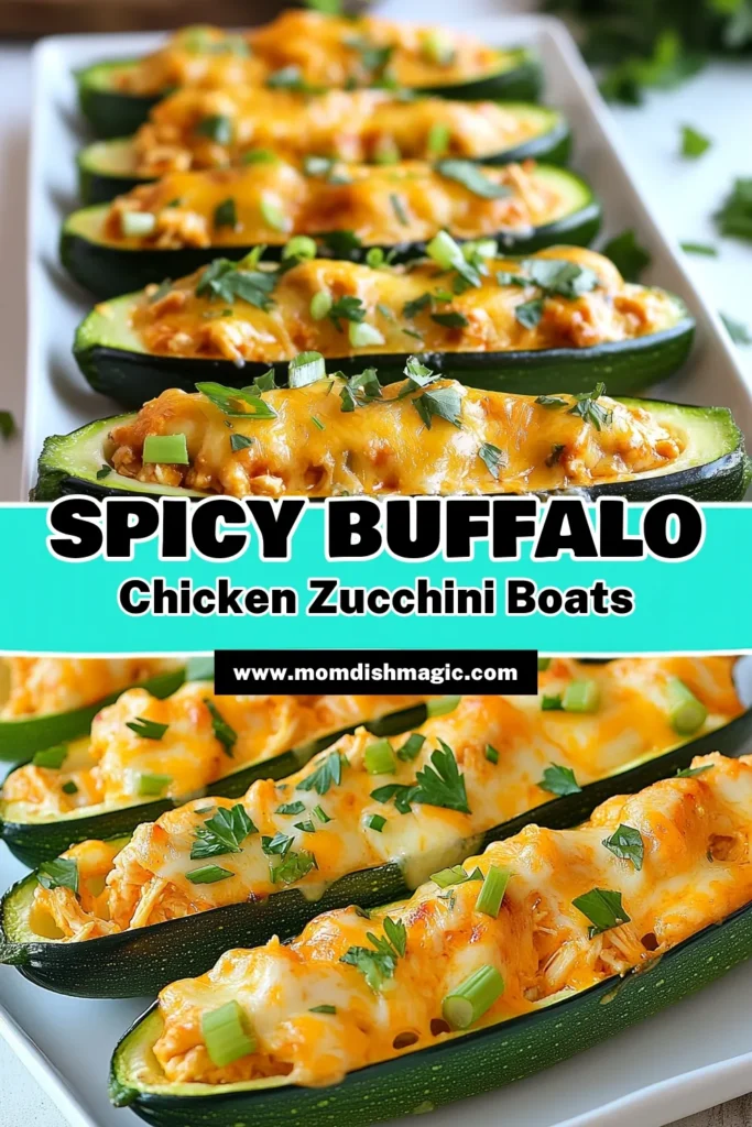 Experience the deliciousness of Buffalo Chicken Zucchini Boats, a standout among stuffed zucchini recipes! This healthy buffalo chicken recipe pairs juicy chicken with a creamy zucchini boat filling, making it a perfect low-carb chicken dish. Enjoy this easy-to-make meal that's sure to impress. Try it today and save this recipe for a nutritious dinner idea! #BuffaloChickenZucchiniBoats #StuffedZucchiniRecipes #HealthyBuffaloChickenRecipes #LowCarbChickenDishes
