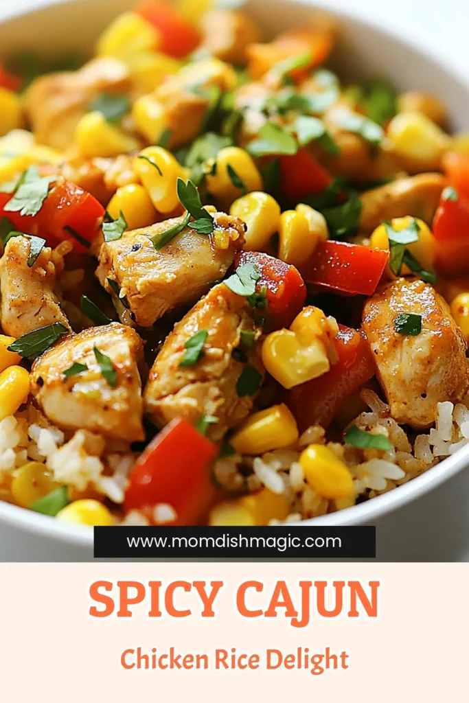 Discover this delicious Spicy Cajun Chicken Rice Skillet, the perfect one-pot chicken rice meal for busy nights. This easy Cajun dish combines tender chicken thighs, colorful bell peppers, and flavorful spices for an unforgettable dinner. Ready in just 40 minutes, it’s a must-try for skillet recipes with rice lovers. Save this Spicy Cajun chicken recipe now and spice up your weeknight dinner! #CajunChicken #OnePotMeals #SkilletDinner #EasyRecipes