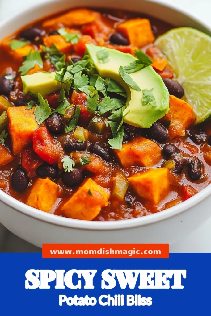 Looking for a deliciously spicy and healthy meal? This Sweet Potato Black Bean Chili is the perfect vegetarian chili recipe that's both easy and satisfying. Packed with nutrients and bold flavors, this spicy sweet potato chili is sure to be a hit! Ideal for cozy dinners and meal prep, it's a go-to for healthy chili recipes. Try this easy vegan chili today. Save this recipe for your next cooking adventure! #SweetPotatoBlackBeanChili #VegetarianChili #HealthyChiliRecipes #VeganChili