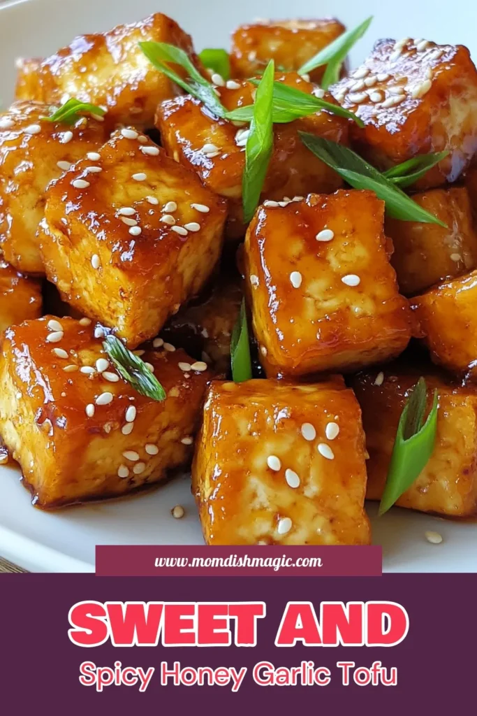Discover a delicious spicy honey garlic tofu recipe that's sure to impress! This crispy tofu dish is partnered with a vegan honey garlic sauce that makes for an irresistible flavor explosion. Easy tofu recipes like this one take minimal time and effort, thanks to the simple sriracha tofu marinade. Perfect for weeknight dinners or meal prep! Try it today and elevate your plant-based meals. Don't forget to save this for later! #VeganRecipes #TofuLovers #SpicyTofu #EasyCooking