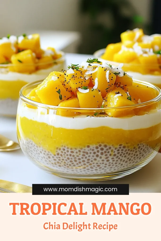 Indulge in this delicious mango coconut chia pudding, a perfect vegan chia pudding recipe that’s both healthy and satisfying. Made with creamy coconut milk pudding and fresh mango puree, it's one of the best healthy dessert recipes you'll find. Whip this up easily with simple ingredients and enjoy the fresh flavors. Ready to try it? Save this mango recipe for a delightful treat! #MangoCoconutChiaPudding #VeganDessert #HealthyRecipes #ChiaPudding