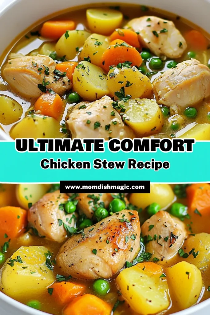 Warm up with this hearty chicken stew recipe that's perfect for family dinners! This classic chicken stew is not only easy to make but also packed with flavor from tender chicken thighs, fresh veggies, and aromatic herbs. Whether you're looking for a quick homemade chicken stew or a comforting dish to savor, this easy chicken stew will hit the spot. Save this recipe for your next meal! #ChickenStewRecipe #HeartyChickenStew #ClassicChickenStew #EasyChickenStew